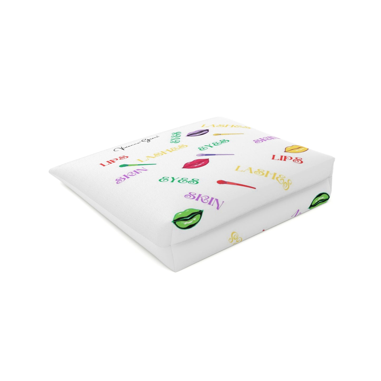 Cotton Cosmetic Bag - FUN (white) - Vivienne Grace