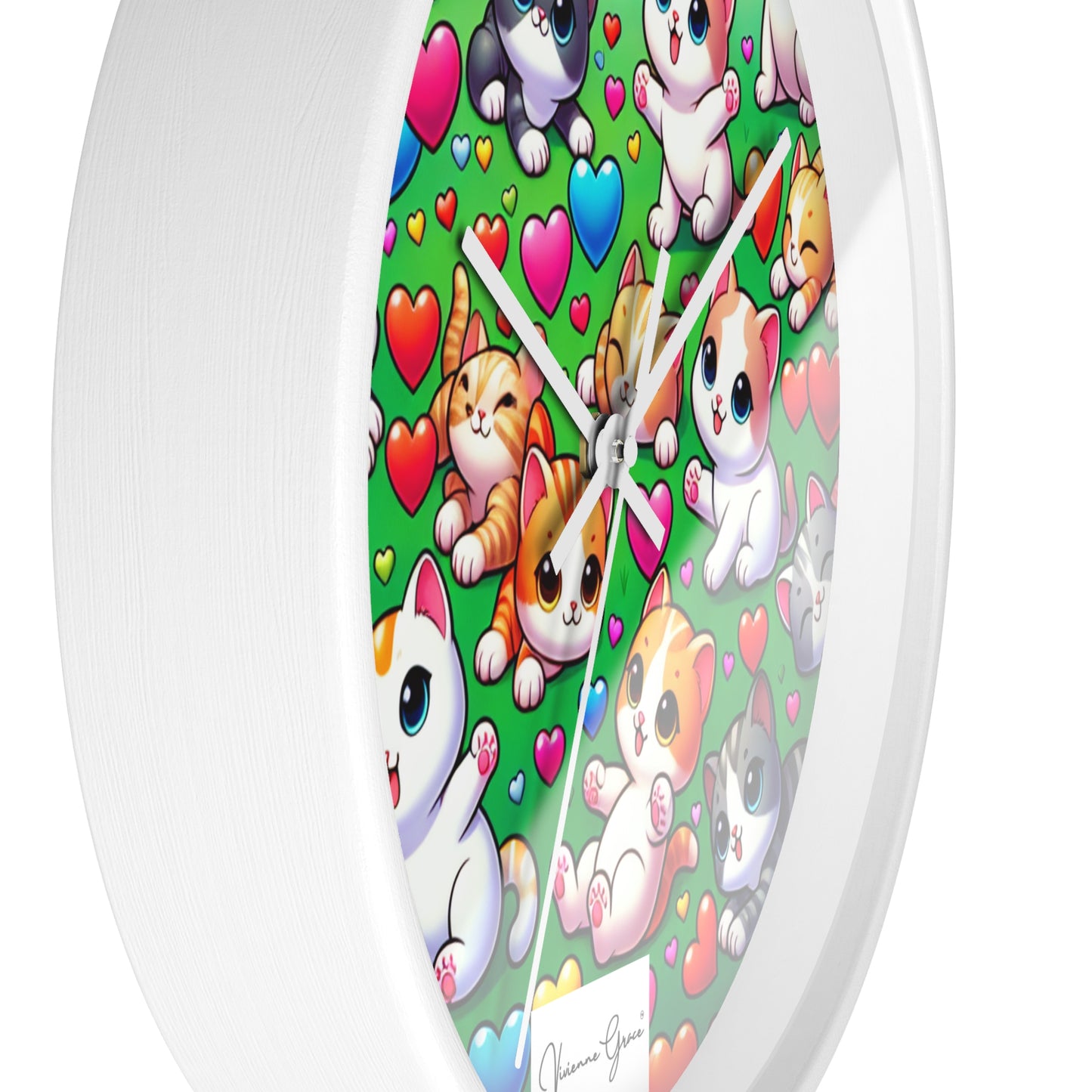 Wall Clock - BRIGHT KITTENS - Vivienne Grace