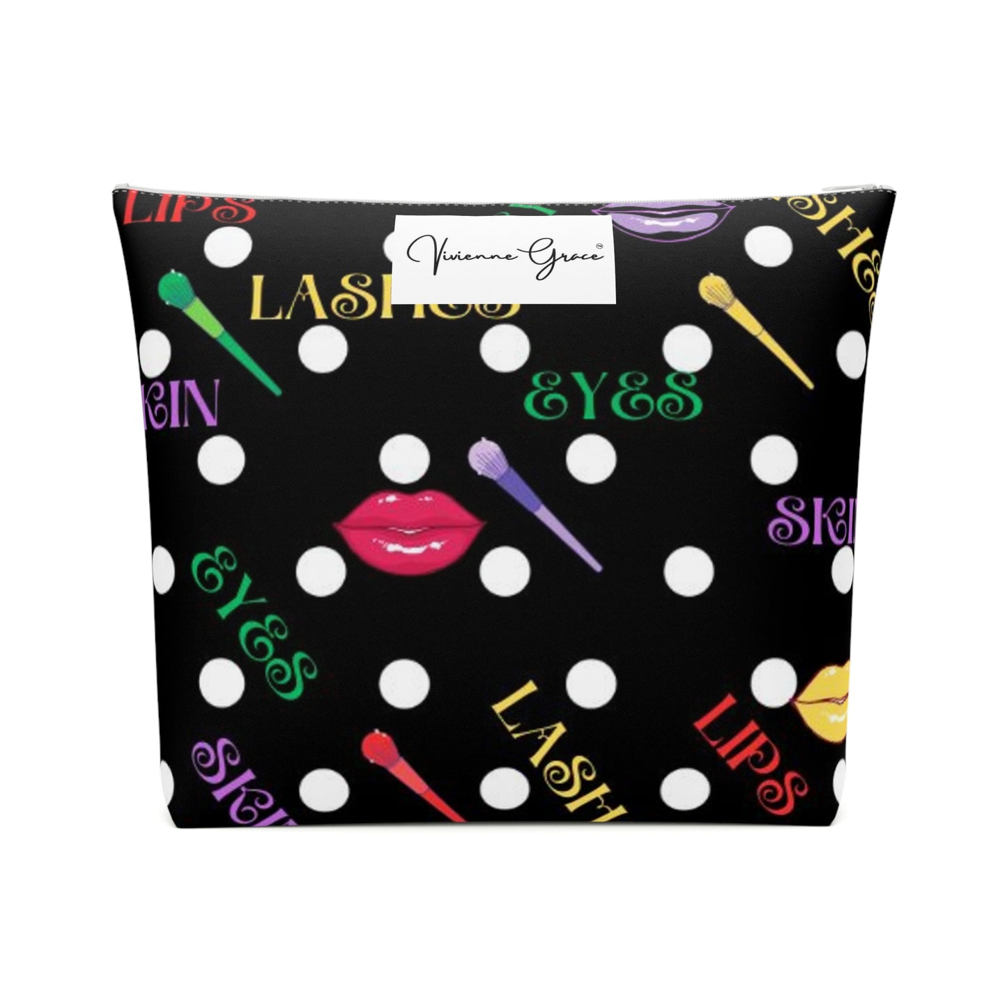Cotton Cosmetic Bag - FUN (black) - Vivienne Grace