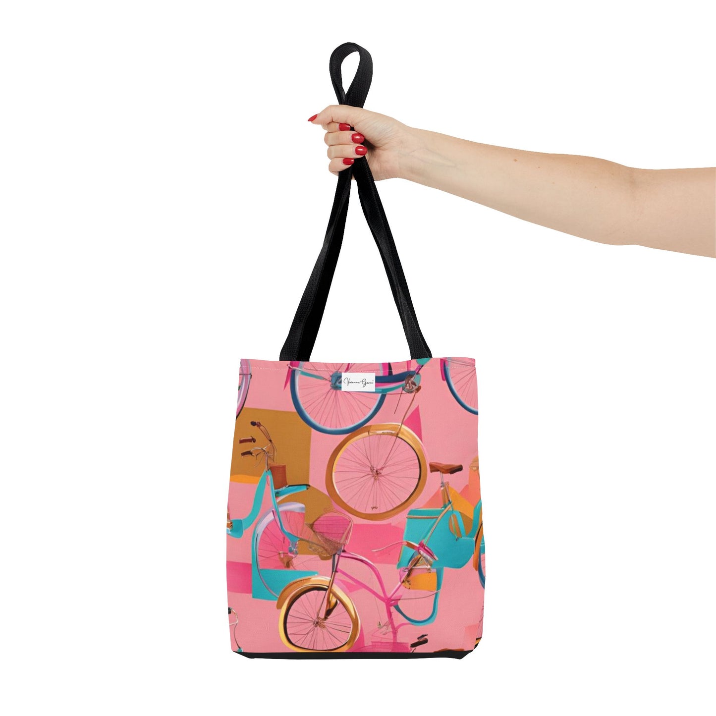 Tote Bag - Pink/Gold Bicycles - Vivienne Grace