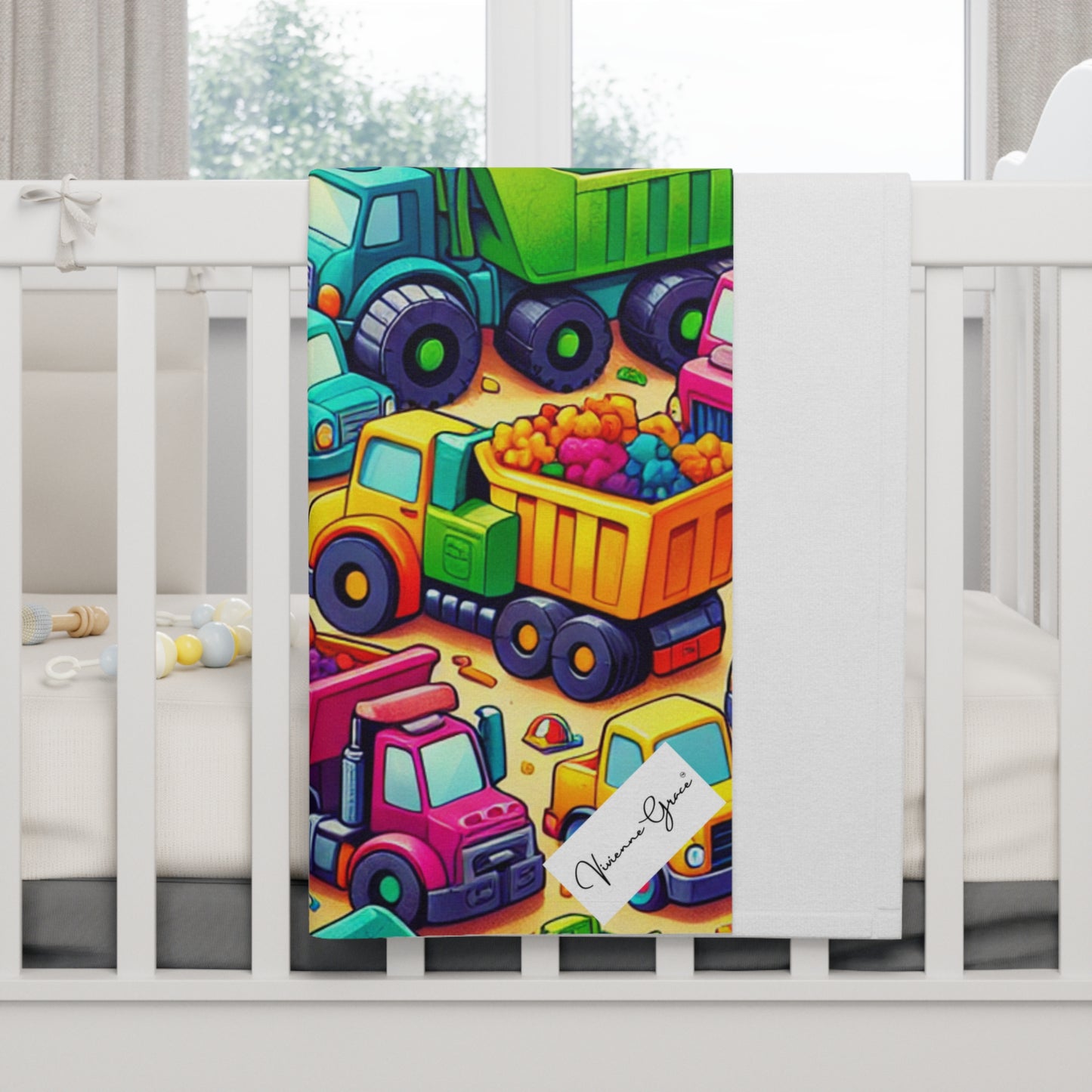 Soft Fleece Baby Blanket - HEAVY EQUIPMENT TOYS - Vivienne Grace