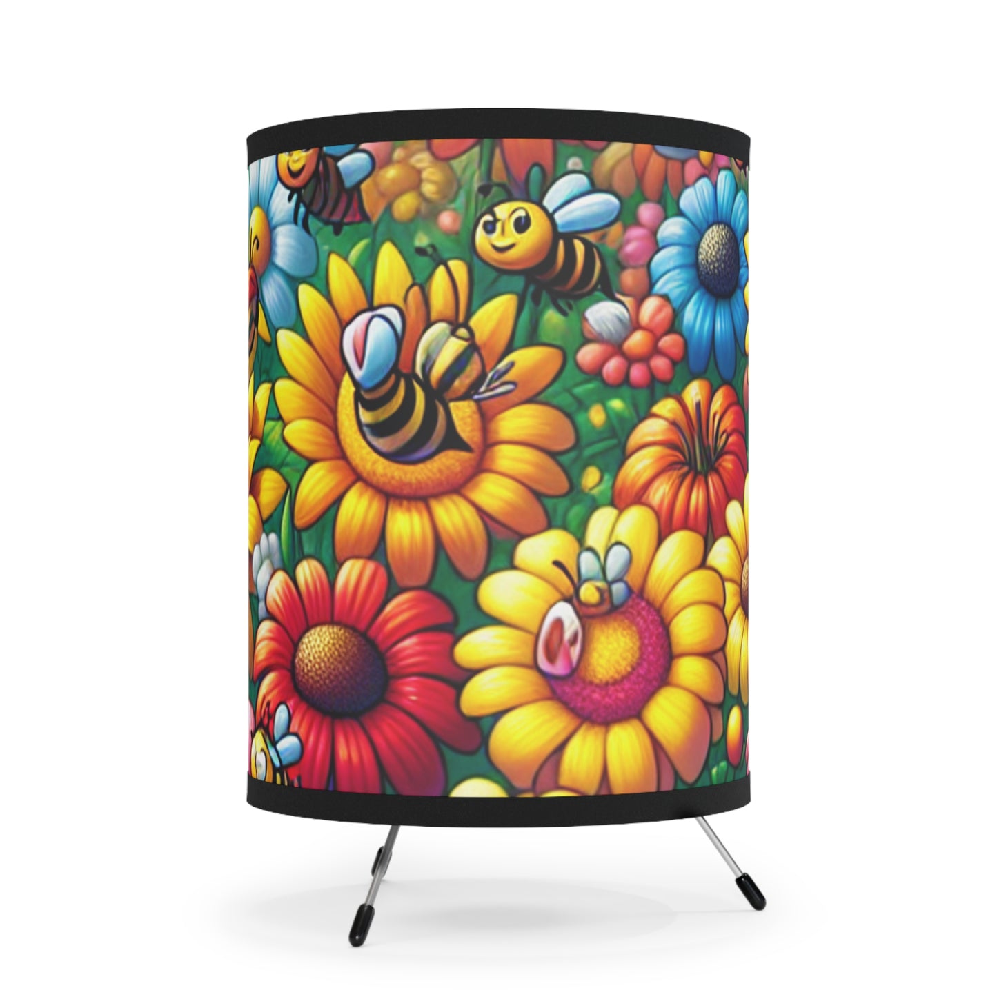 Tripod Lamp - SUNFLOWERS/BEES