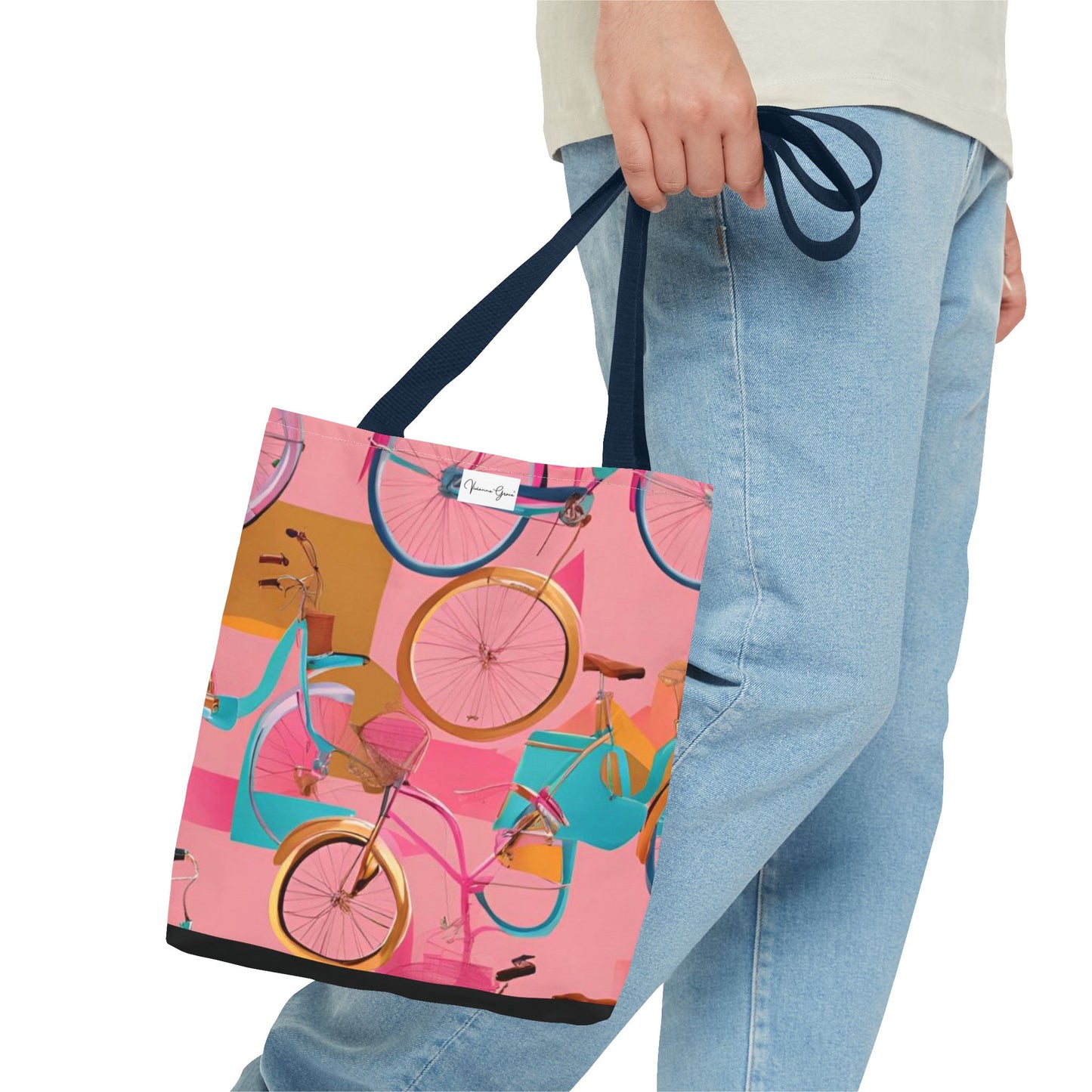 Tote Bag - Pink/Gold Bicycles - Vivienne Grace