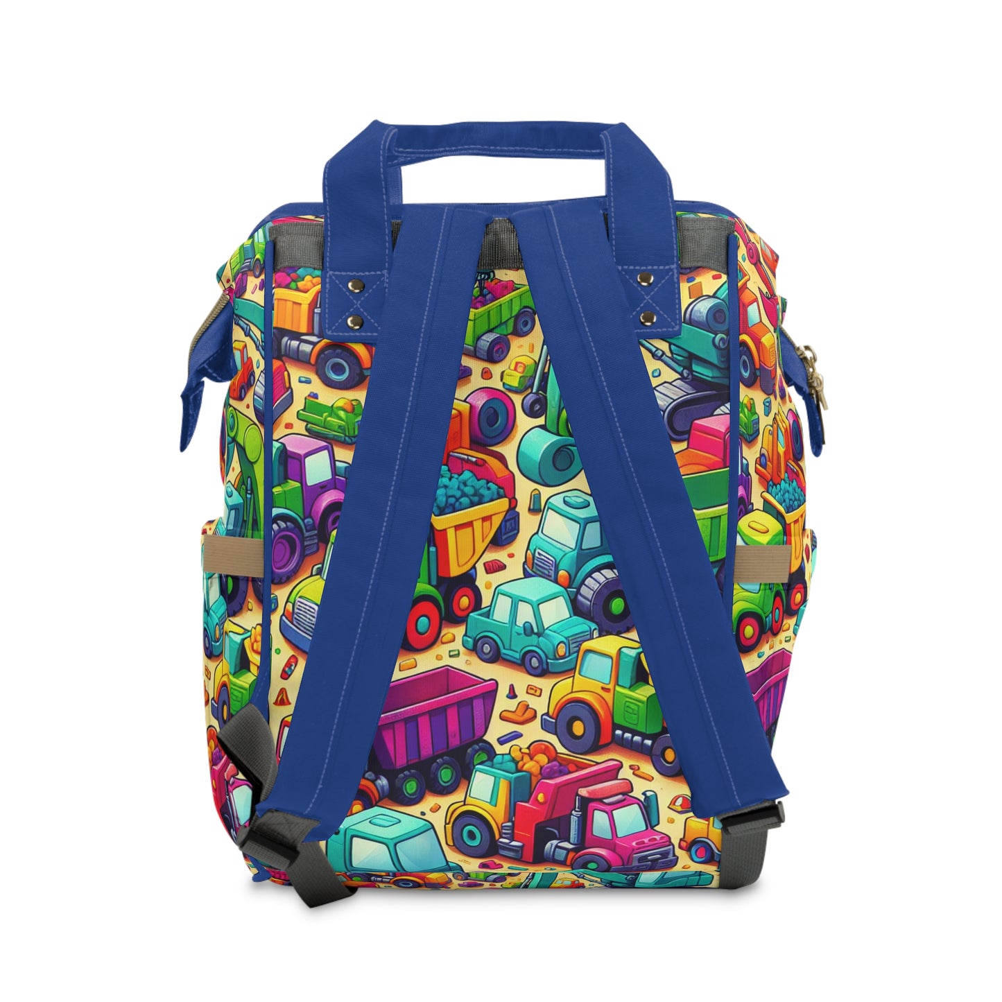 Multifunctional Diaper Backpack - HEAVY EQUIPMENT TOYS (Blue) - Vivienne Grace