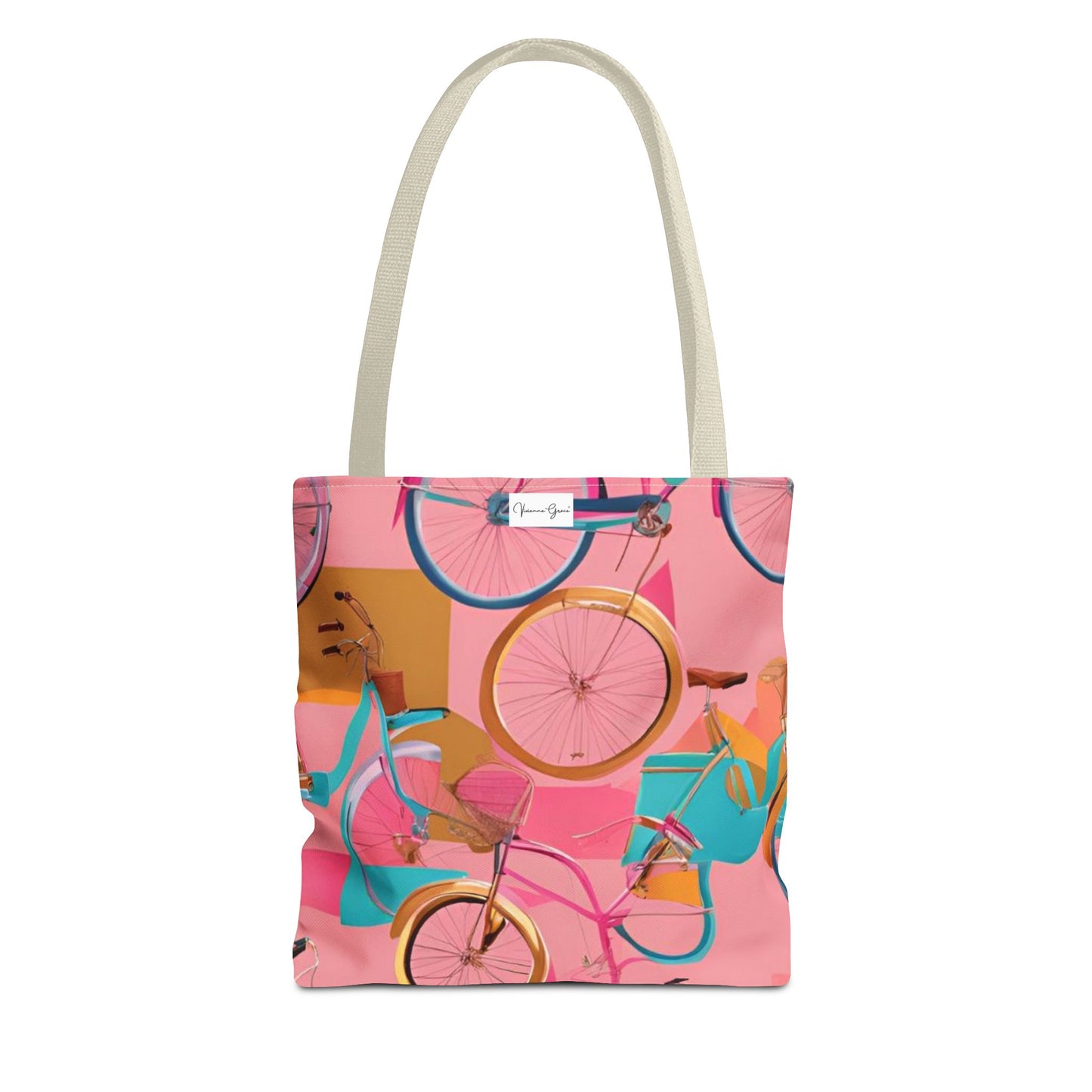 Tote Bag - Pink/Gold Bicycles - Vivienne Grace