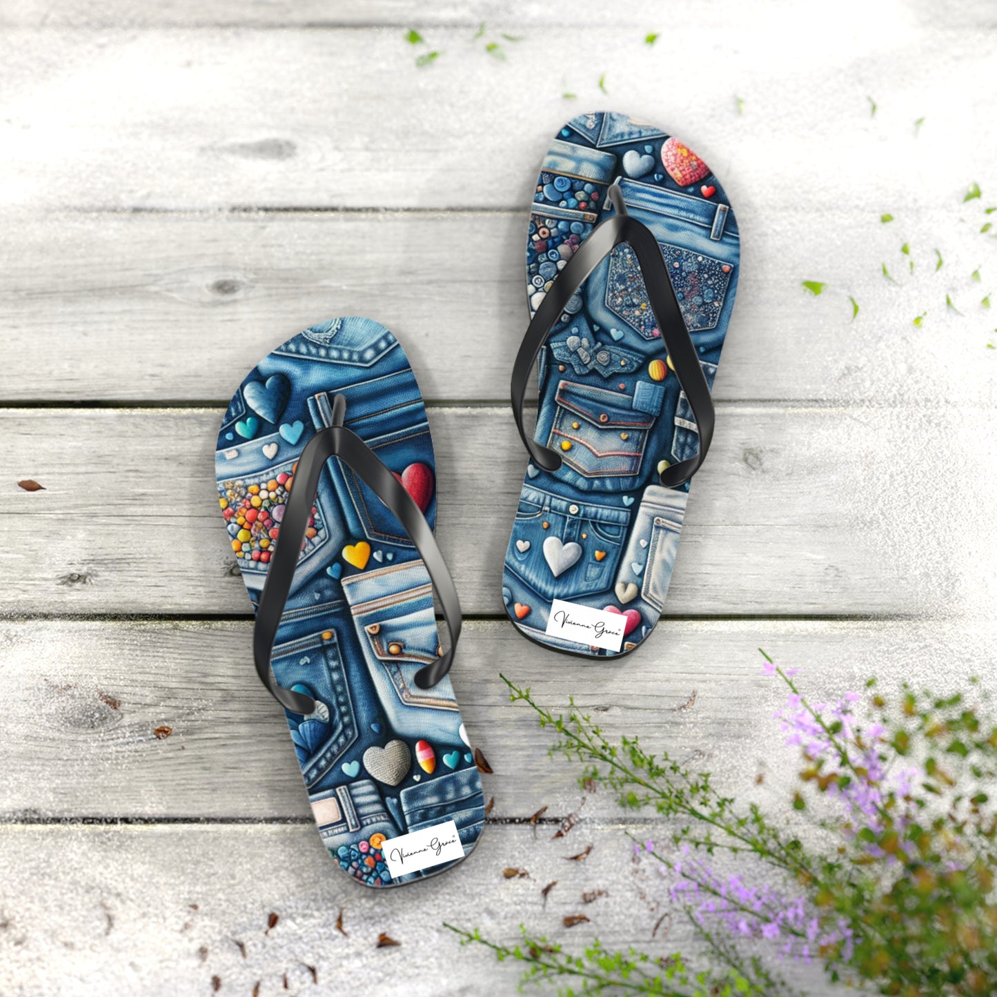 Flip Flops - BLUE JEANS - Vivienne Grace