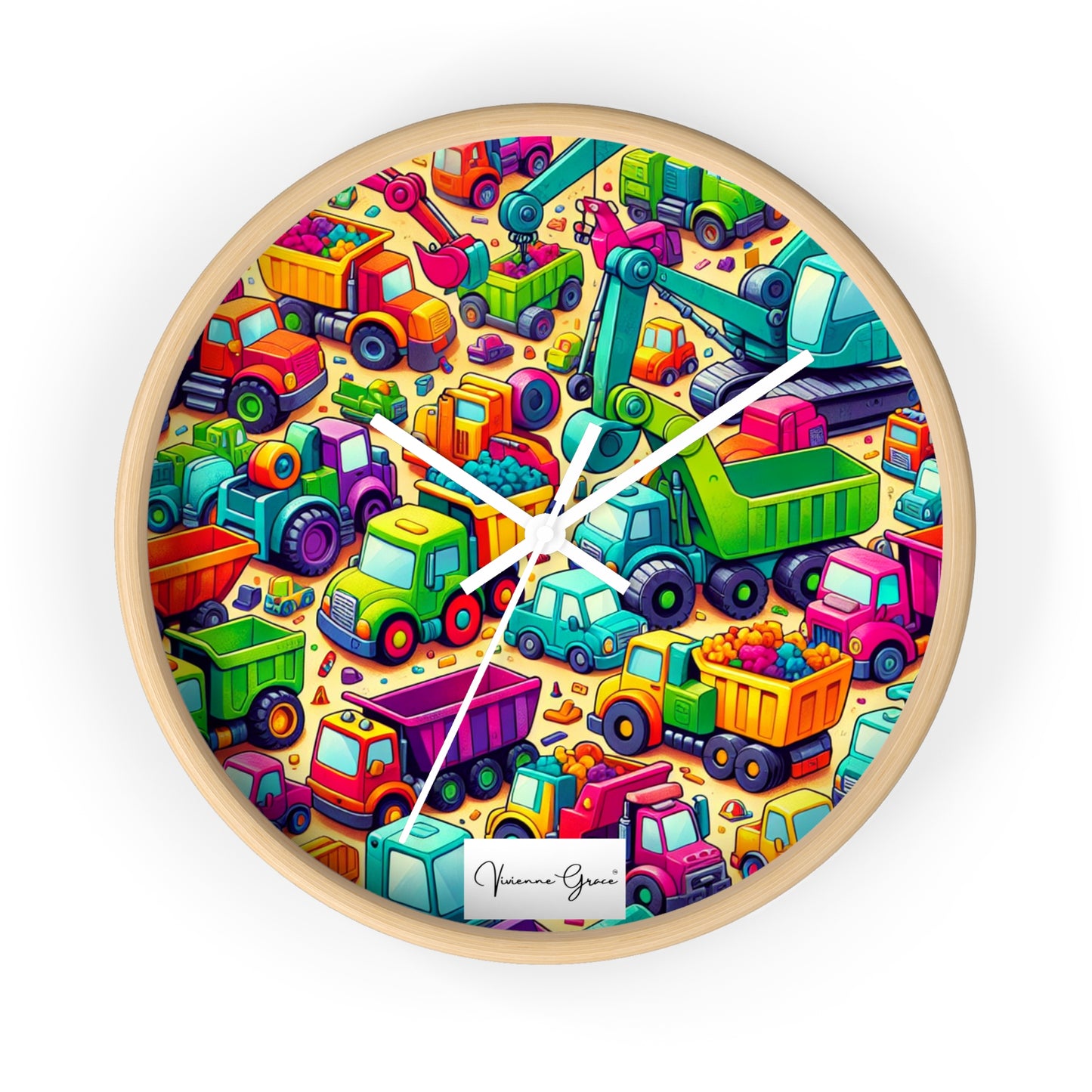 Wall Clock - HEAVY EQUIPMENT TOYS - Vivienne Grace