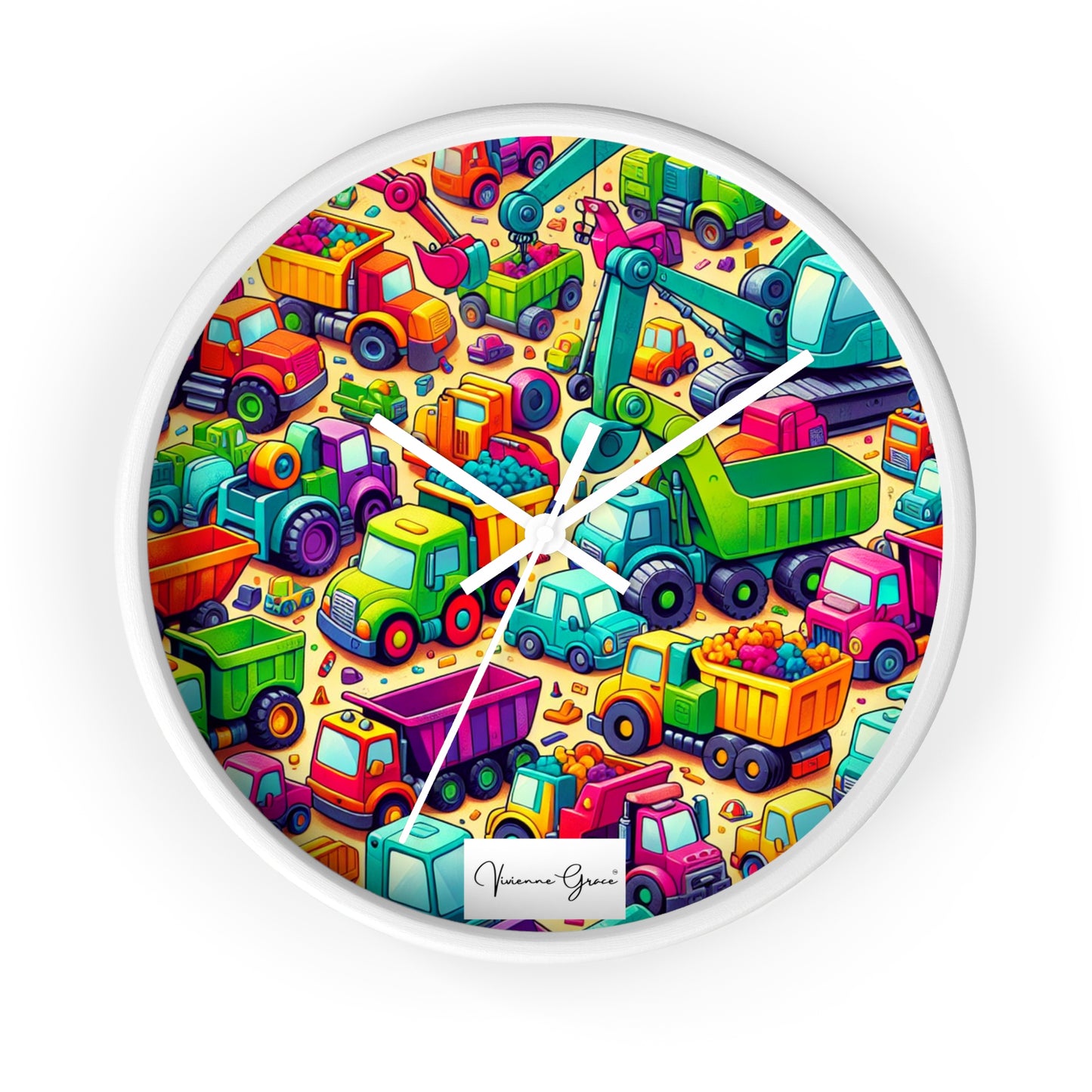 Wall Clock - HEAVY EQUIPMENT TOYS - Vivienne Grace