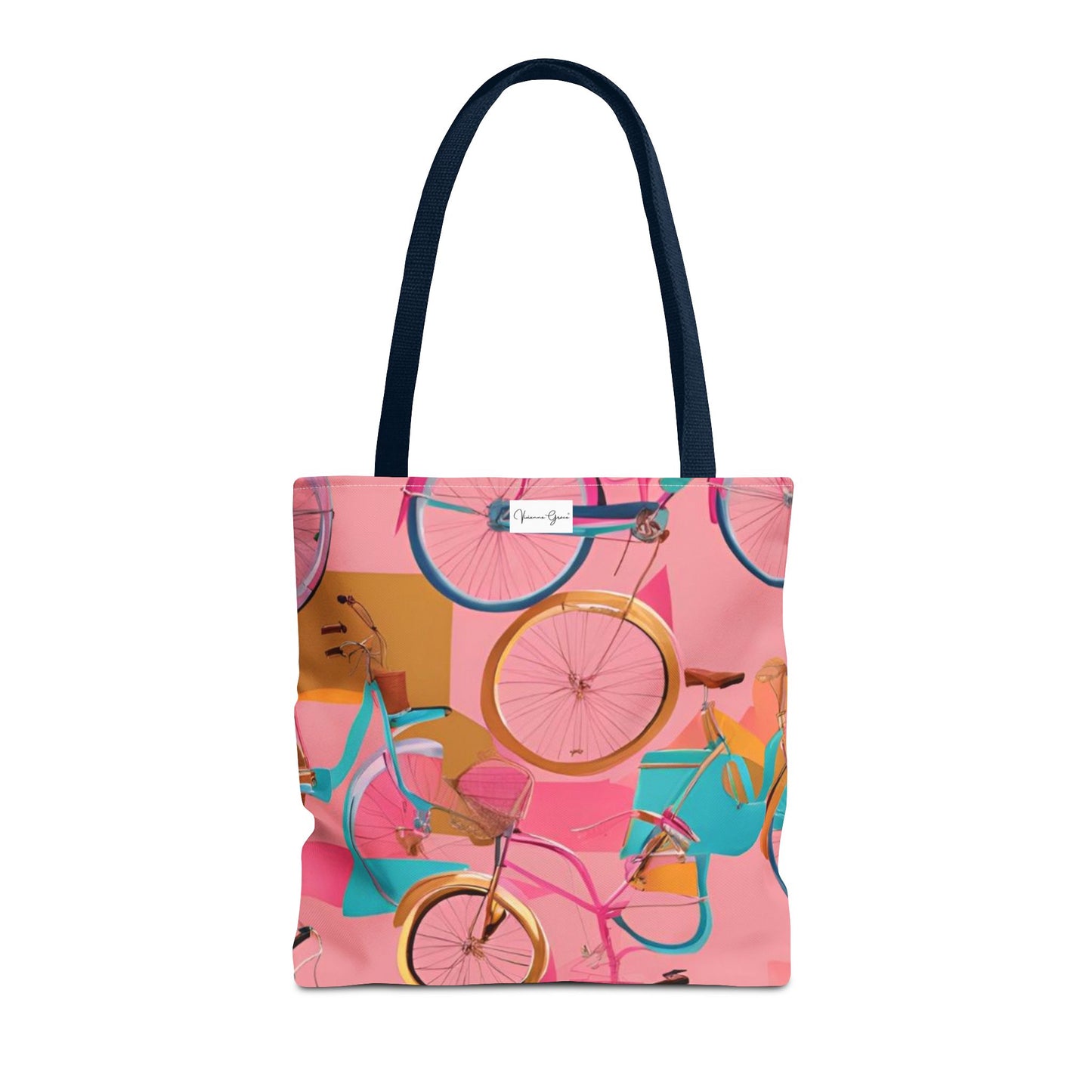 Tote Bag - Pink/Gold Bicycles - Vivienne Grace