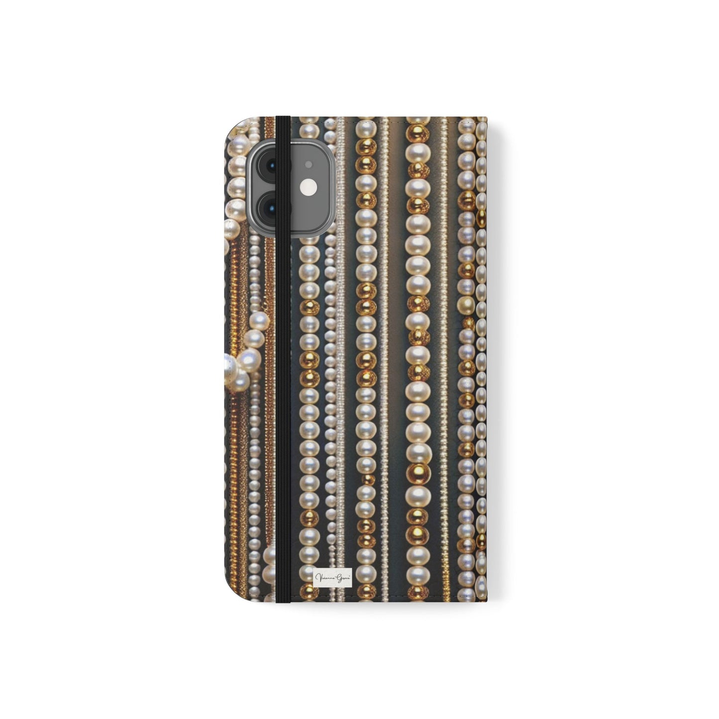 IPhone - Flip Case - PEARLS & GOLD - Vivienne Grace