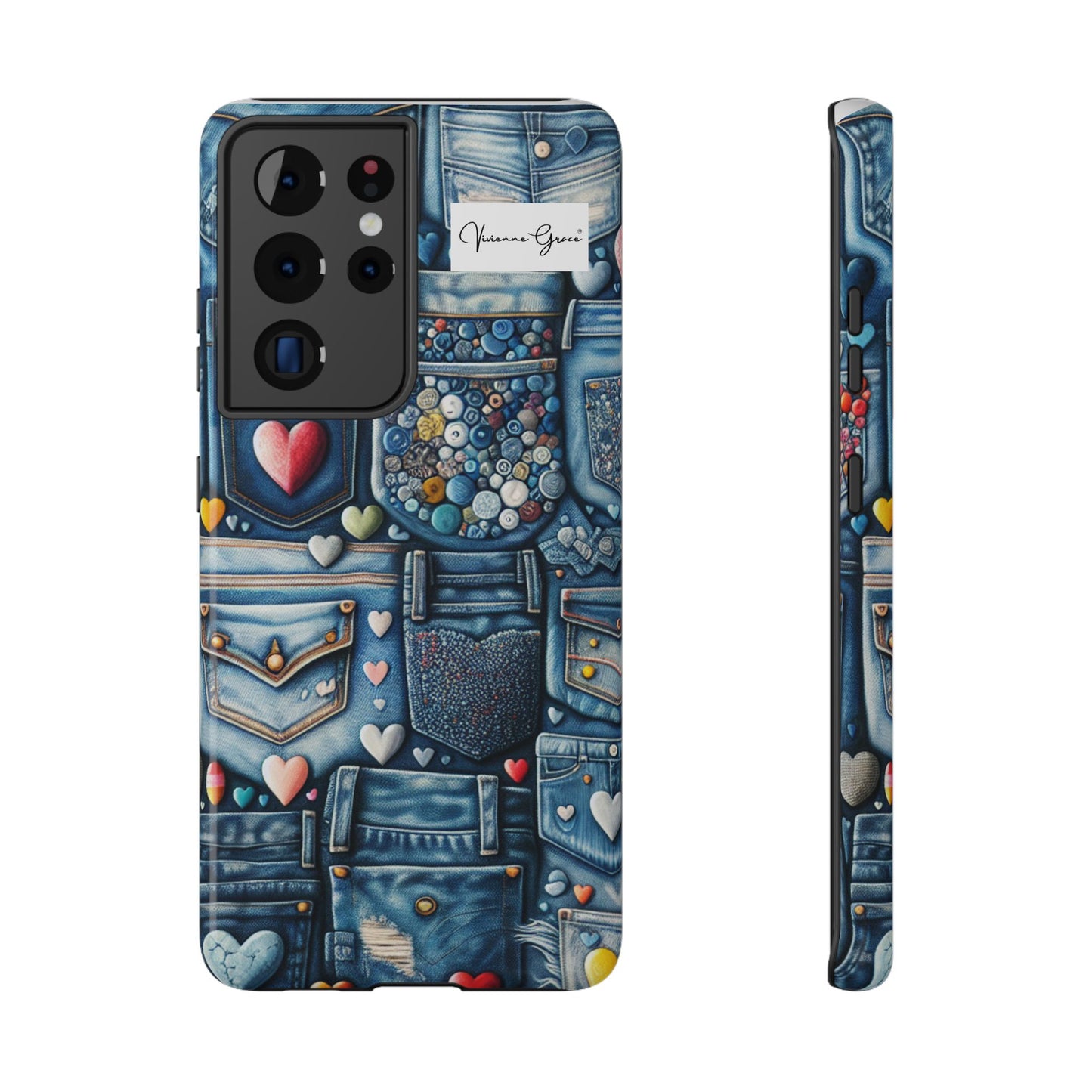 Samsung Galaxy -Impact-Resistant Case - BLUE JEANS - Vivienne Grace