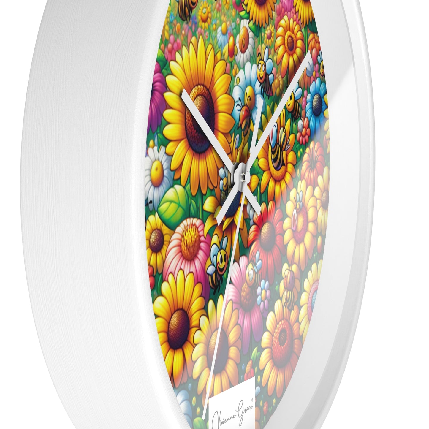 Wall Clock - SUNFLOWERS/BEES