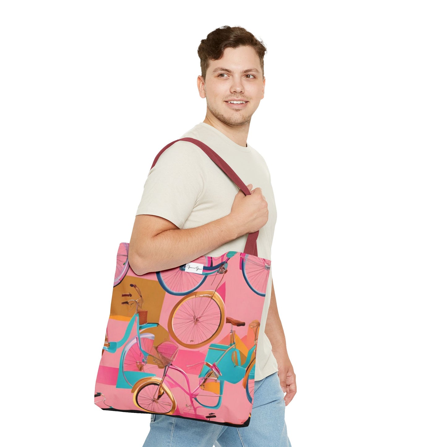 Tote Bag - Pink/Gold Bicycles - Vivienne Grace