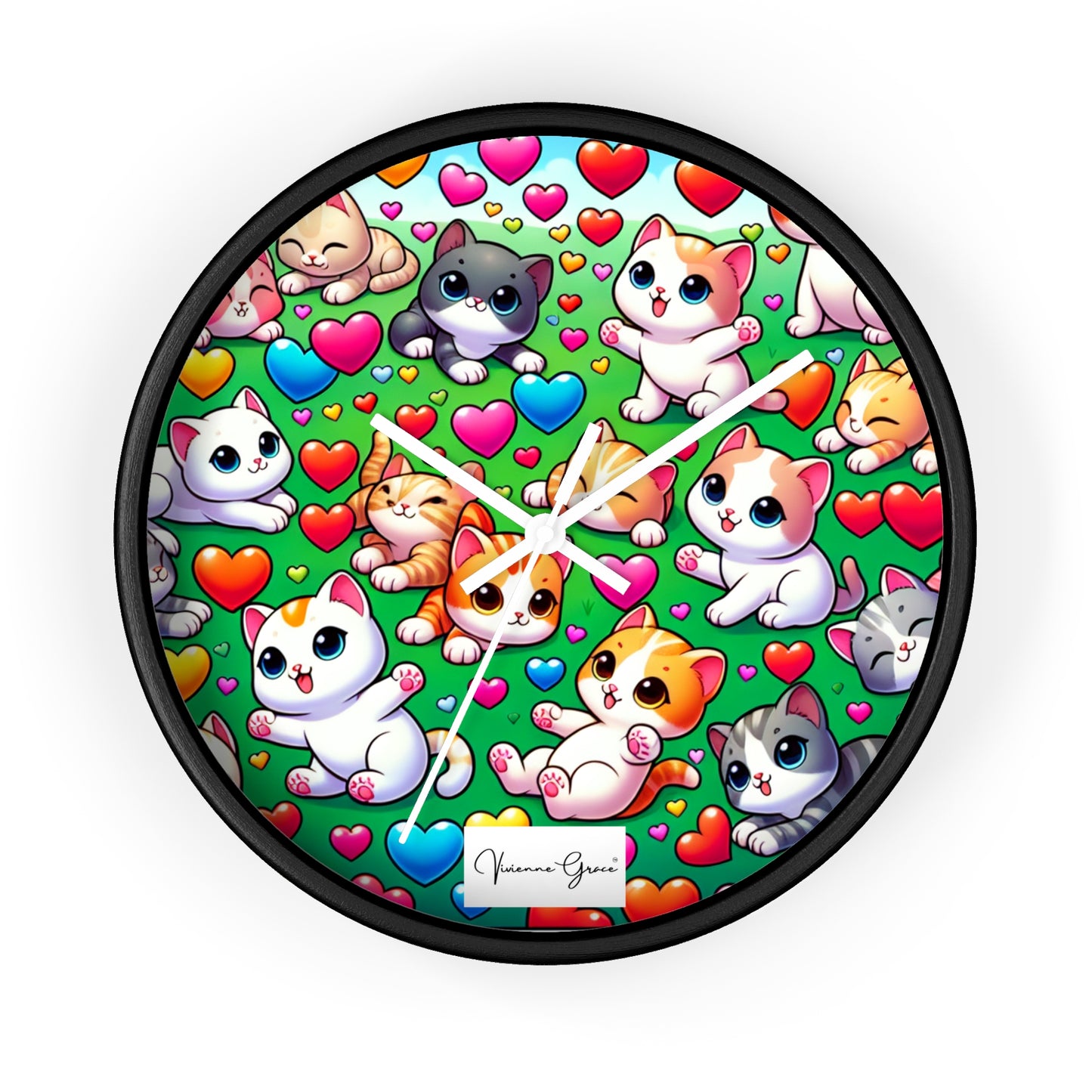 Wall Clock - BRIGHT KITTENS - Vivienne Grace