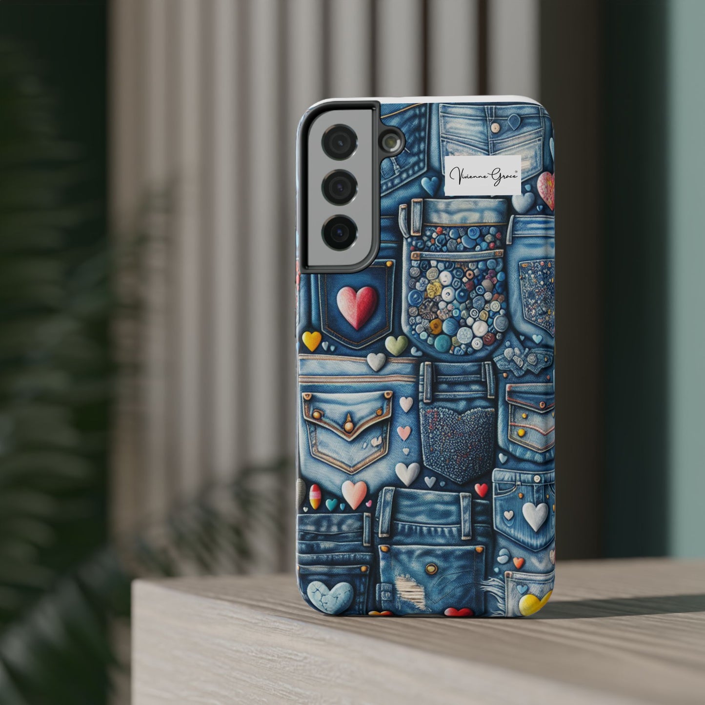 Samsung Galaxy -Impact-Resistant Case - BLUE JEANS - Vivienne Grace