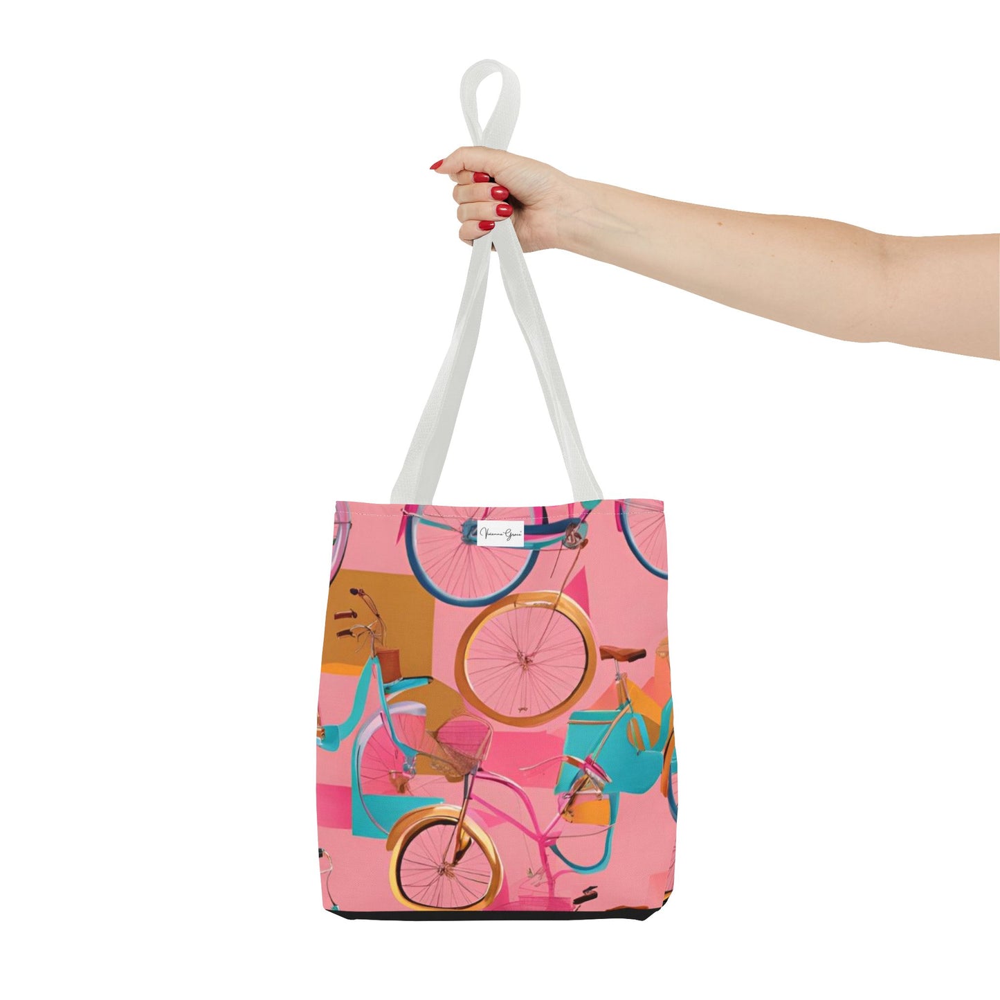 Tote Bag - Pink/Gold Bicycles - Vivienne Grace