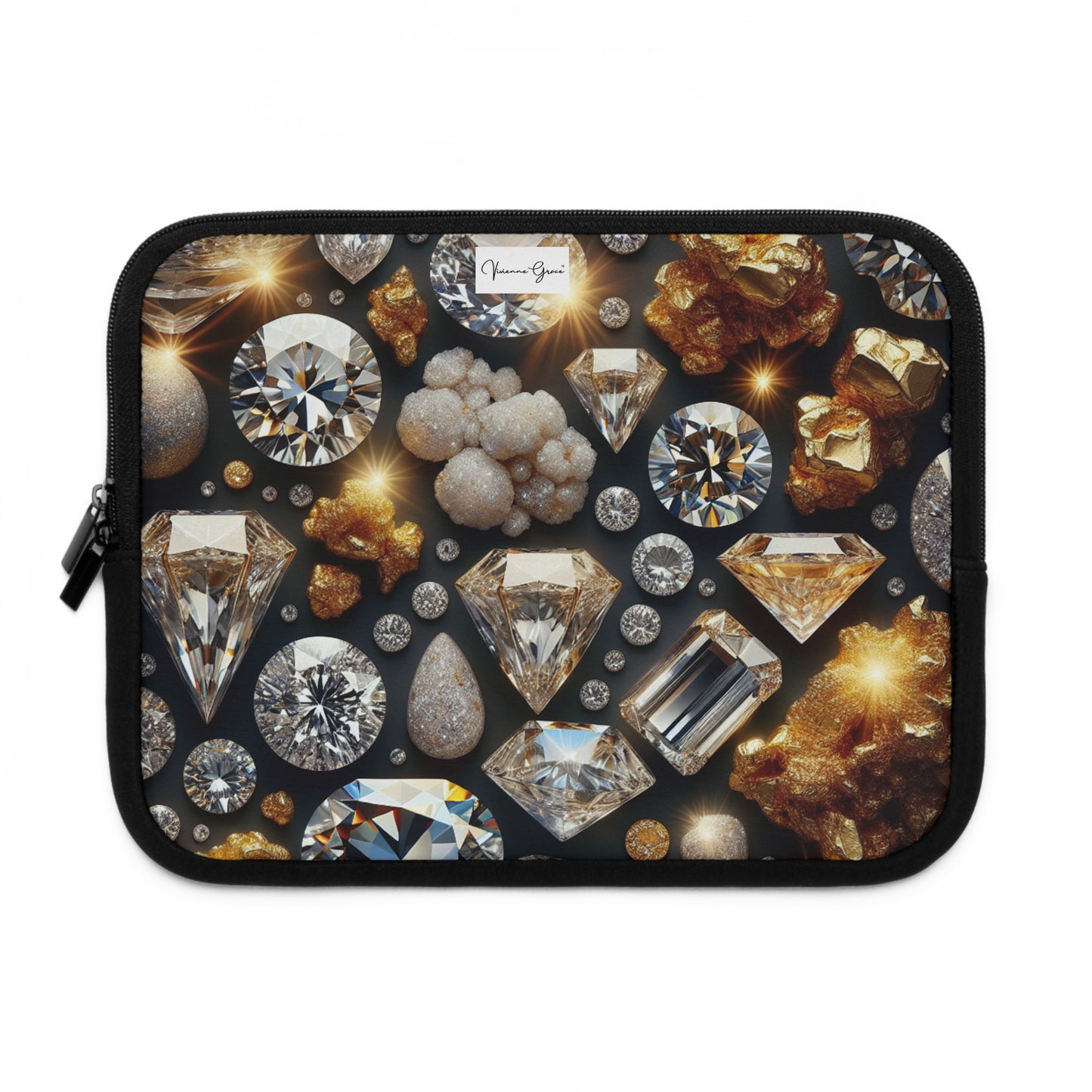 Laptop Sleeve - DIAMONDS & GOLD - Vivienne Grace