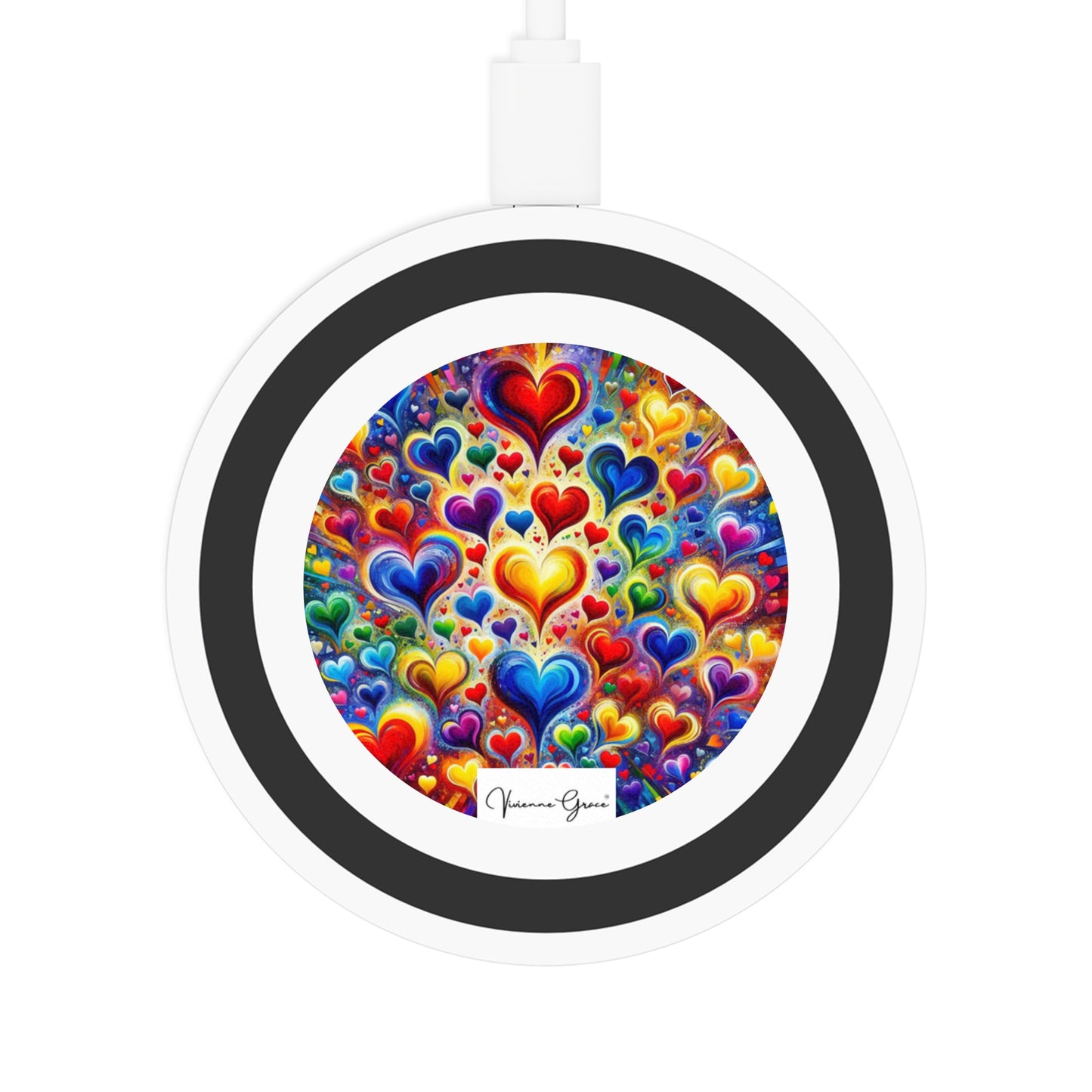 Quake Wireless Charging Pad - BRIGHT HEARTS - Vivienne Grace