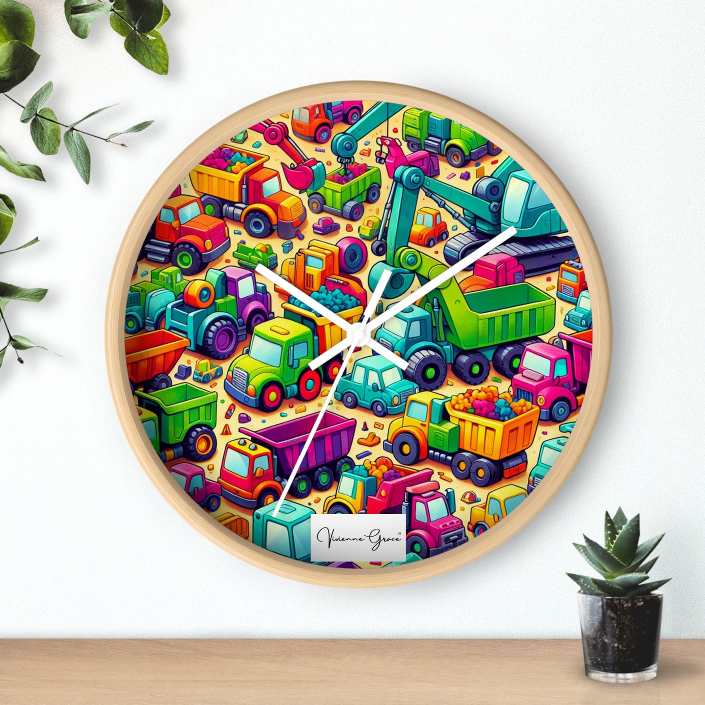 Wall Clock - HEAVY EQUIPMENT TOYS - Vivienne Grace