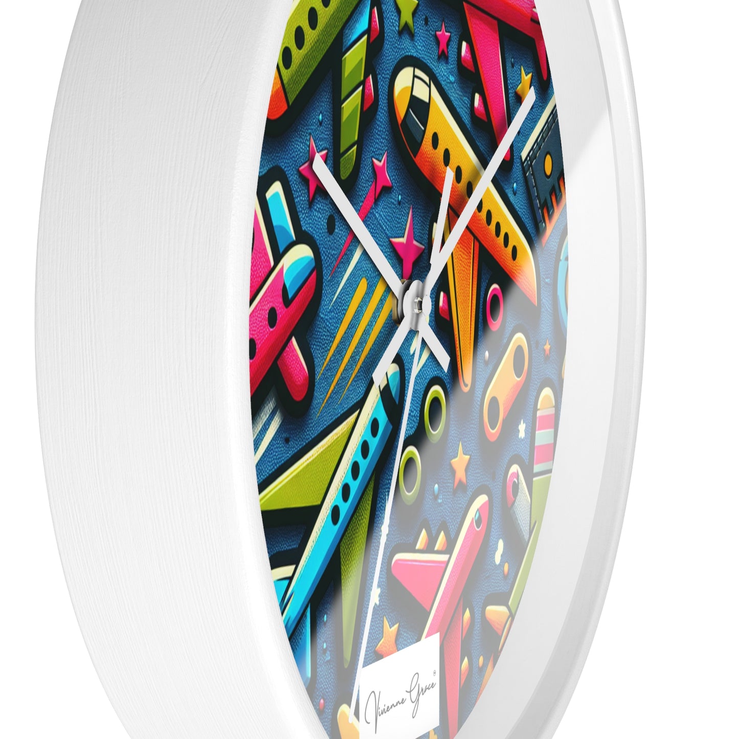 Wall Clock - AIRPLANES - Vivienne Grace