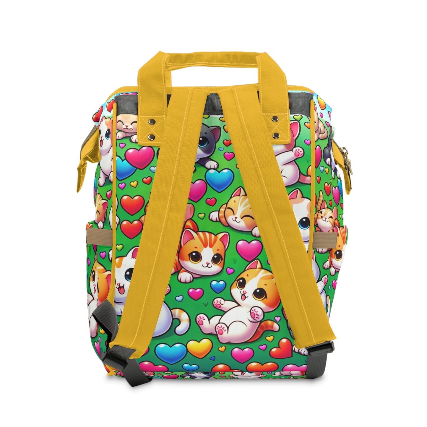 Multifunctional Diaper Backpack - Bright Kittens - Vivienne Grace