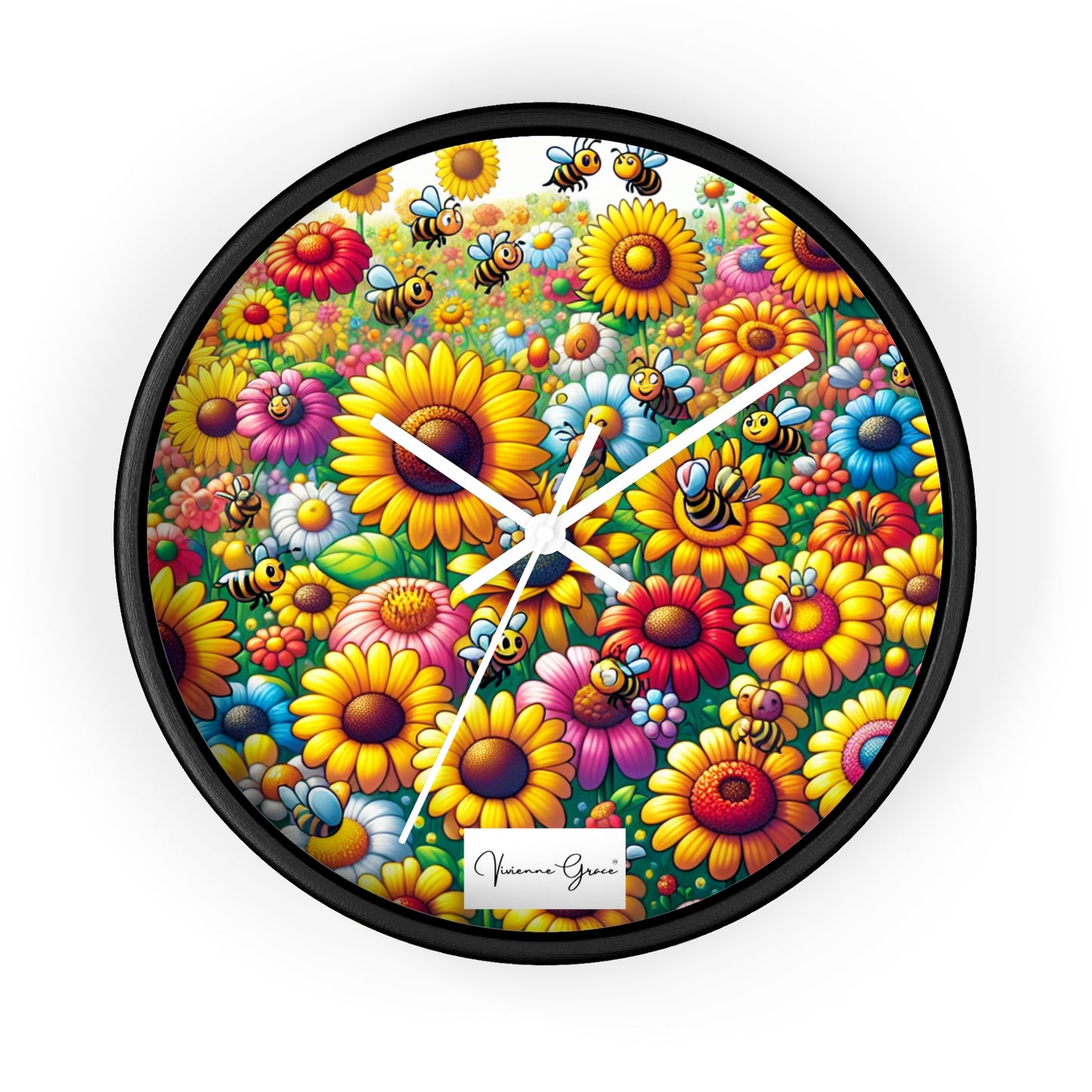 Wall Clock - SUNFLOWERS/BEES