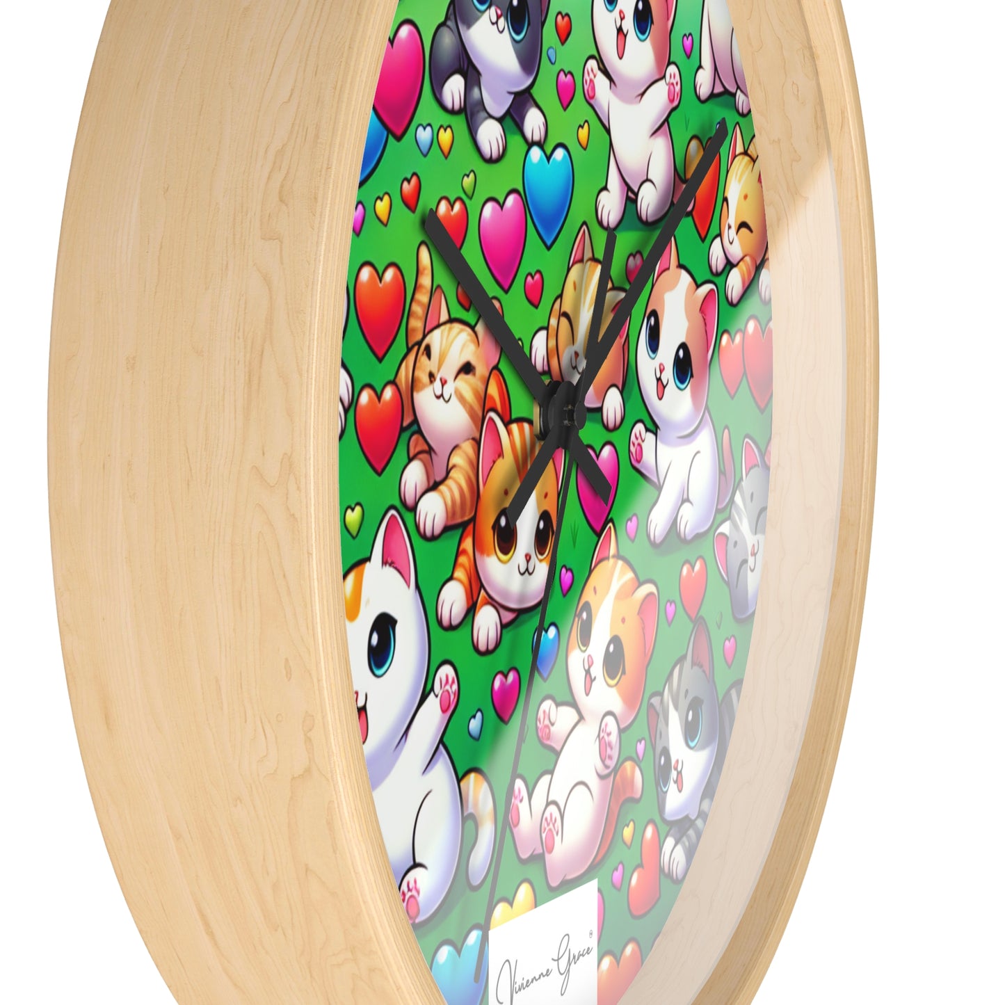 Wall Clock - BRIGHT KITTENS - Vivienne Grace
