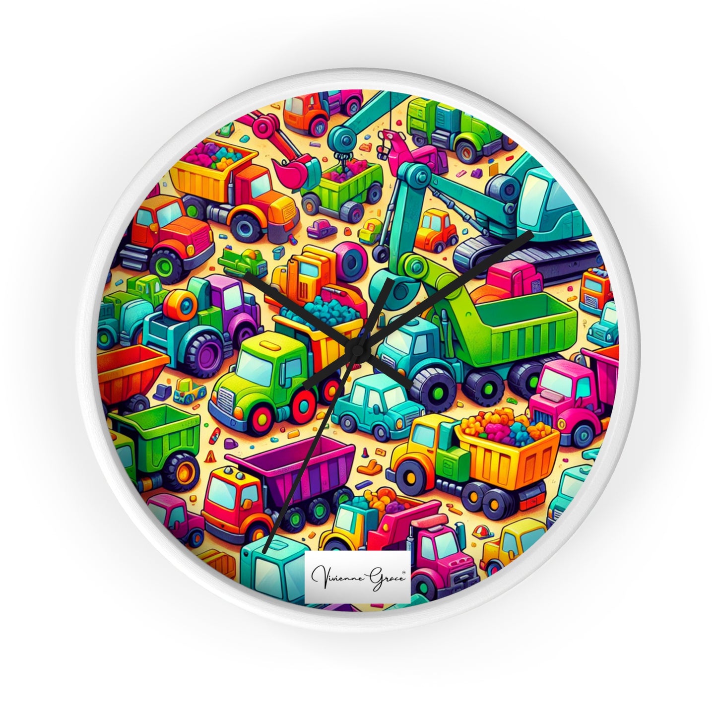 Wall Clock - HEAVY EQUIPMENT TOYS - Vivienne Grace