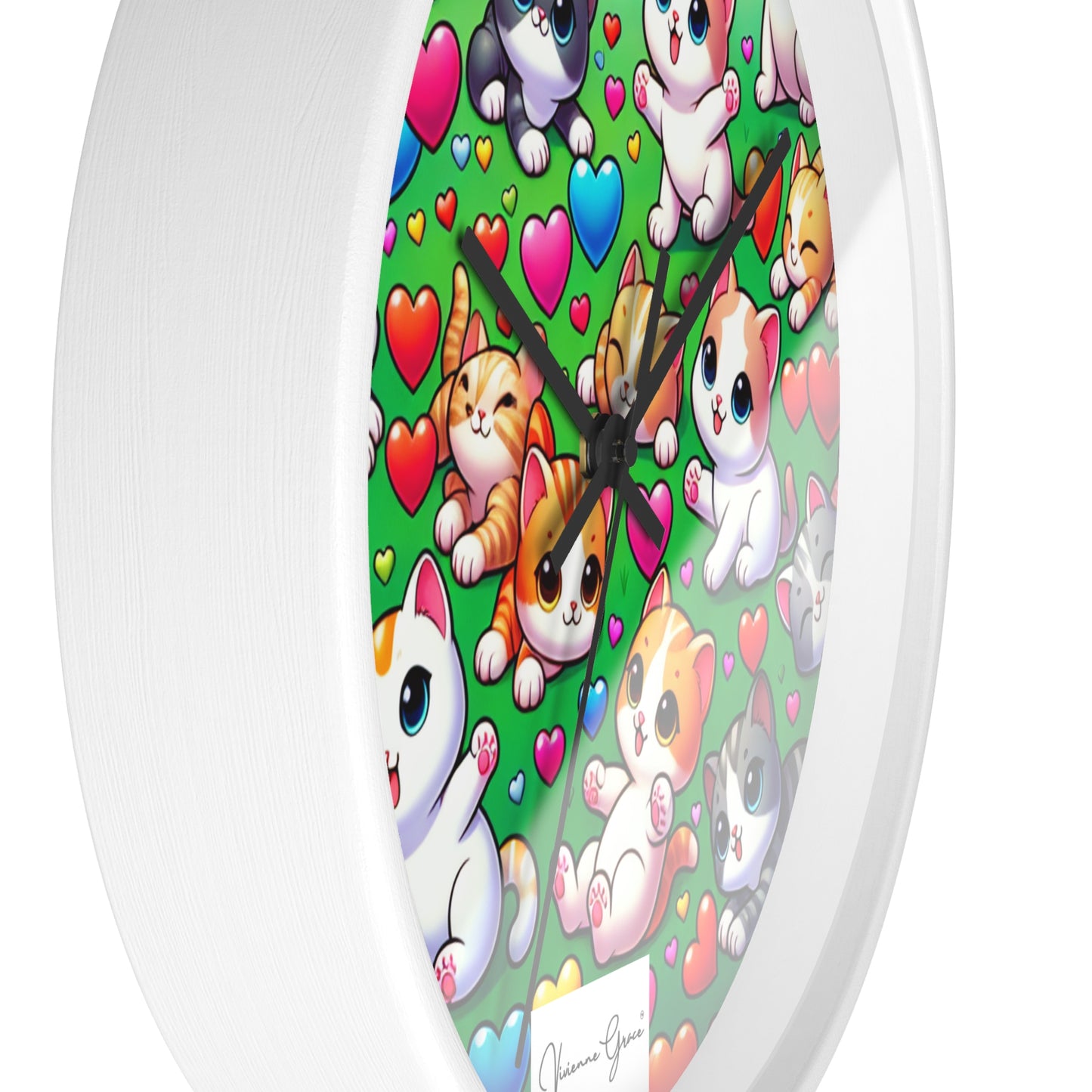 Wall Clock - BRIGHT KITTENS - Vivienne Grace