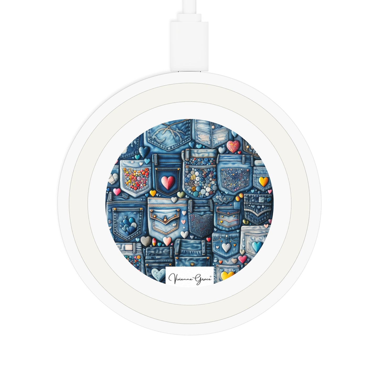 Quake Wireless Charging Pad - BLUE JEANS - Vivienne Grace