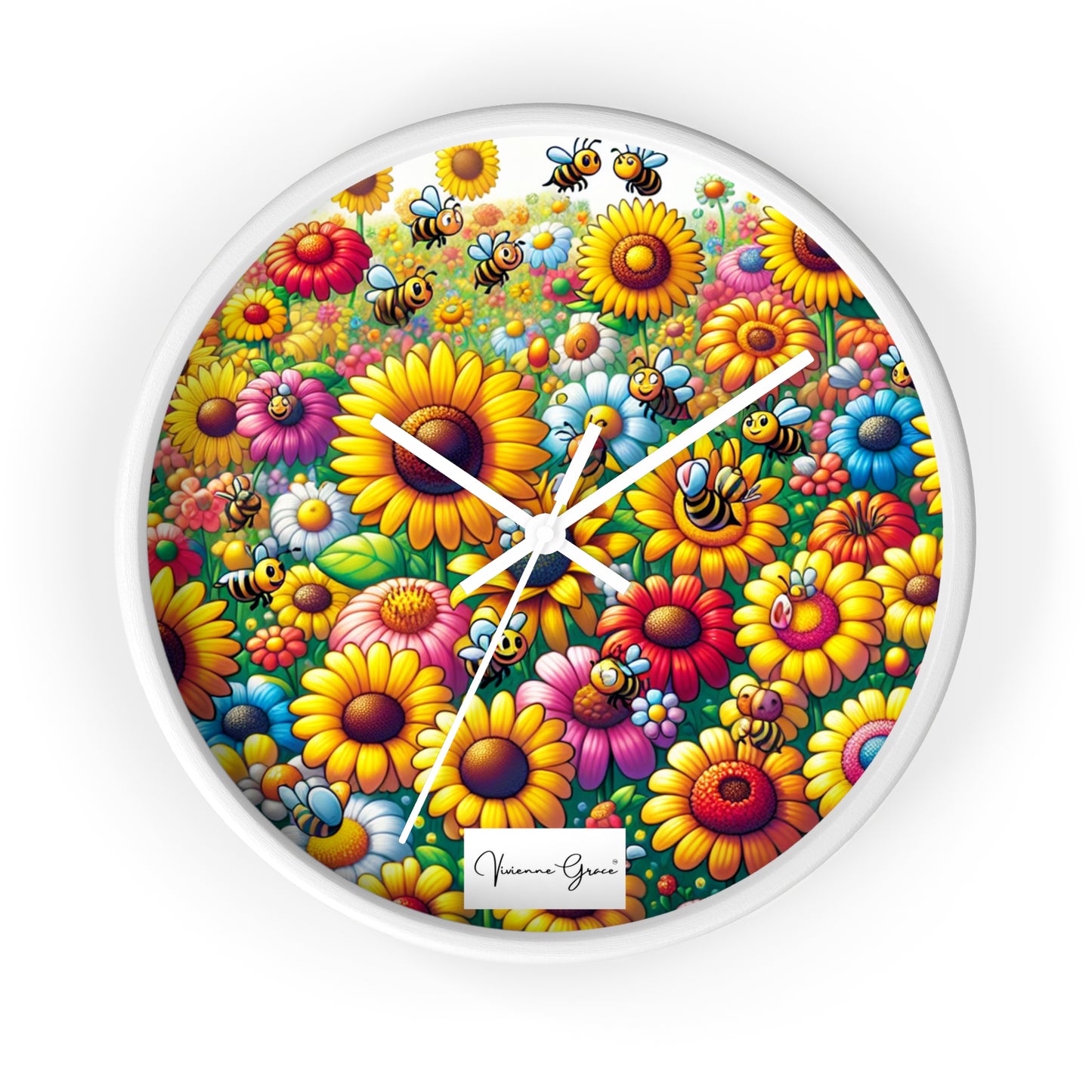Wall Clock - SUNFLOWERS/BEES