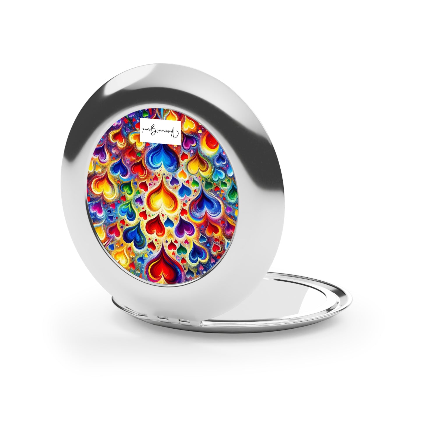 Compact Travel Mirror - BRIGHT HEARTS - Vivienne Grace