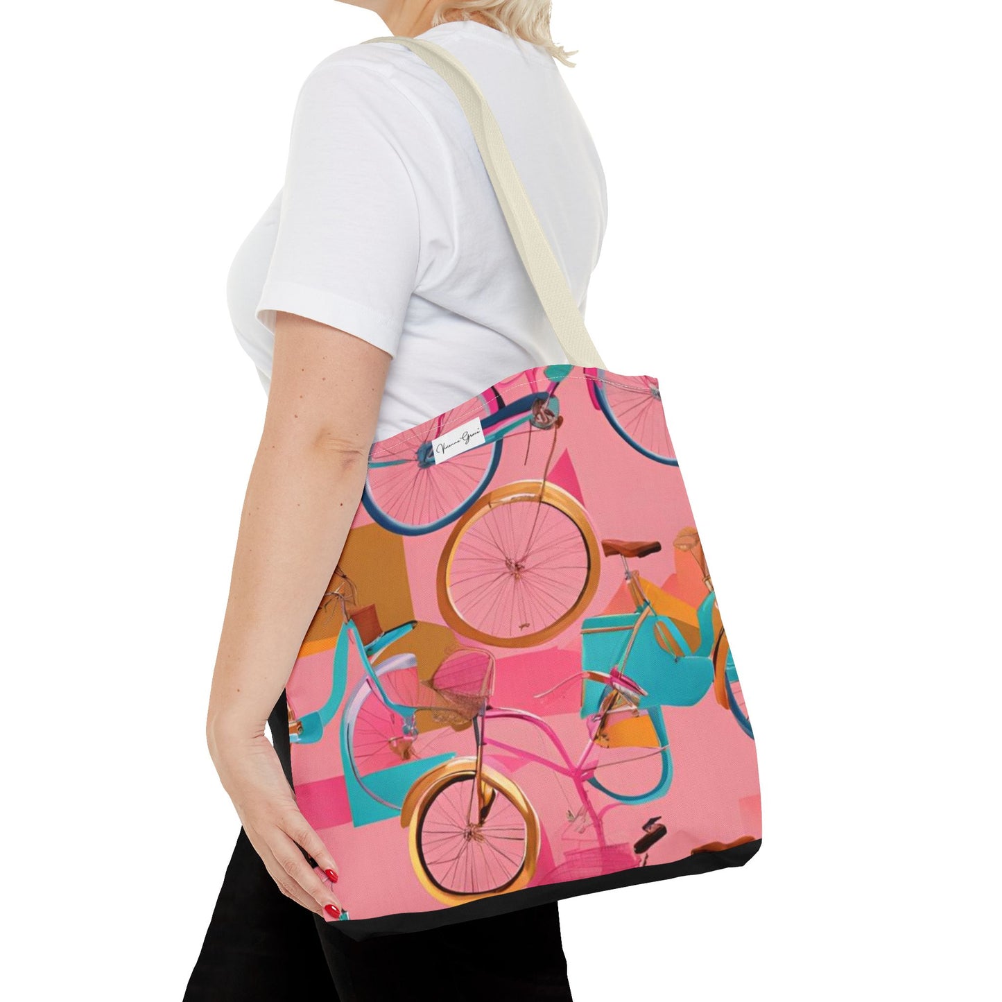 Tote Bag - Pink/Gold Bicycles - Vivienne Grace