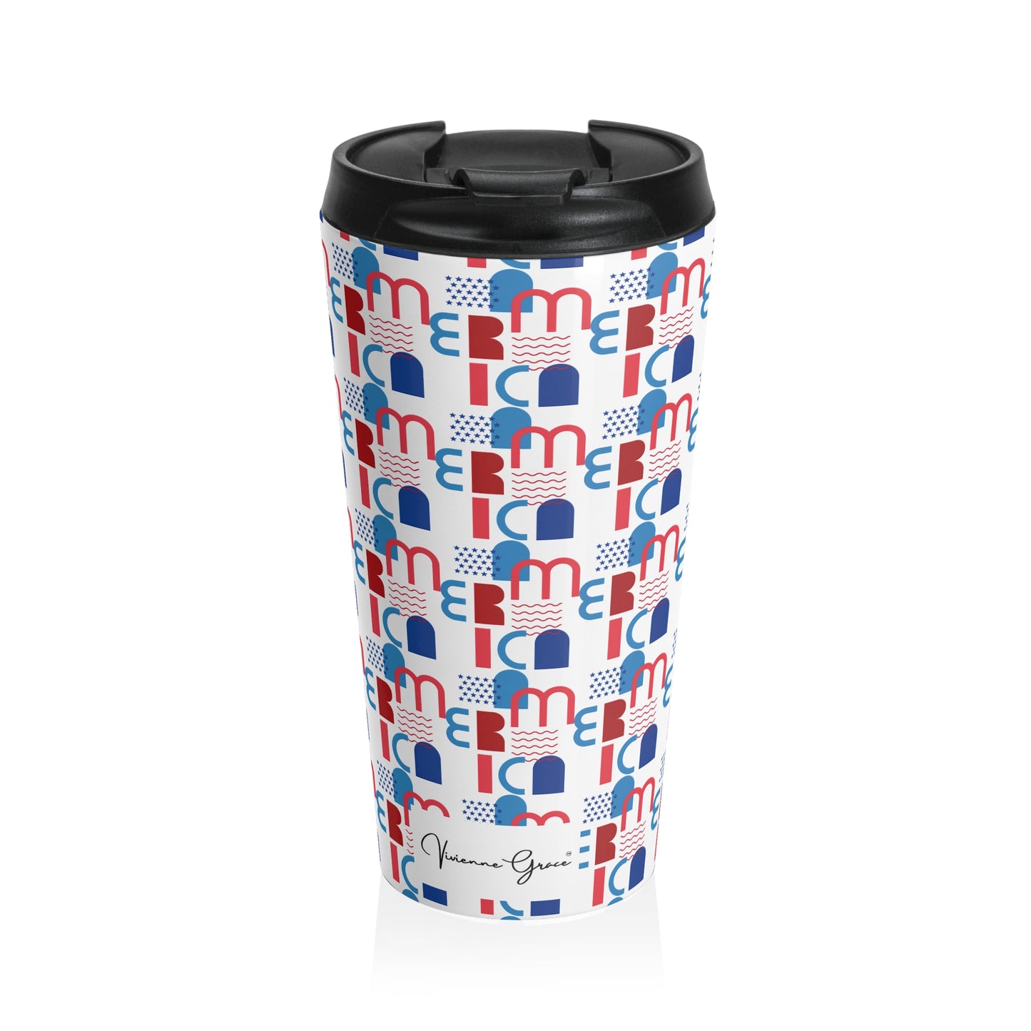 Stainless Steel Travel Mug - AMERICA - Vivienne Grace