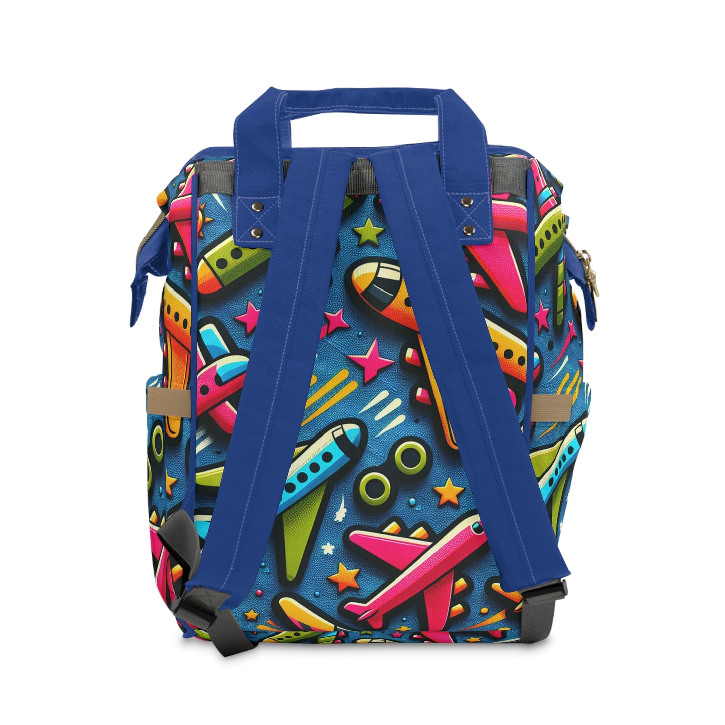 Multifunctional Diaper Backpack - AIRPLANES (Blue) - Vivienne Grace