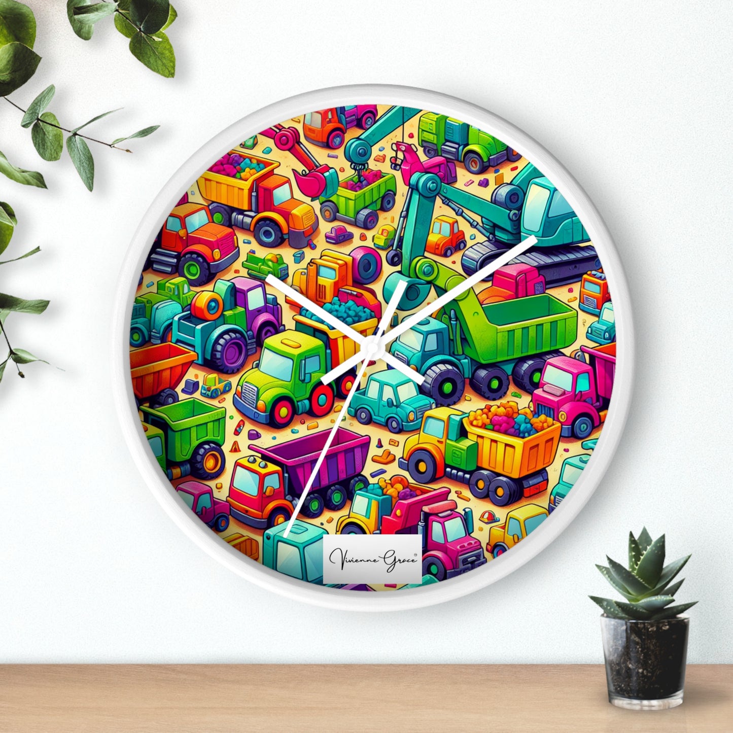 Wall Clock - HEAVY EQUIPMENT TOYS - Vivienne Grace
