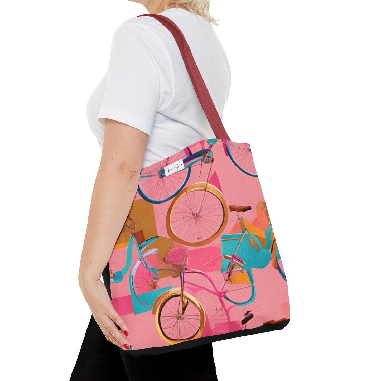 Tote Bag - Pink/Gold Bicycles - Vivienne Grace