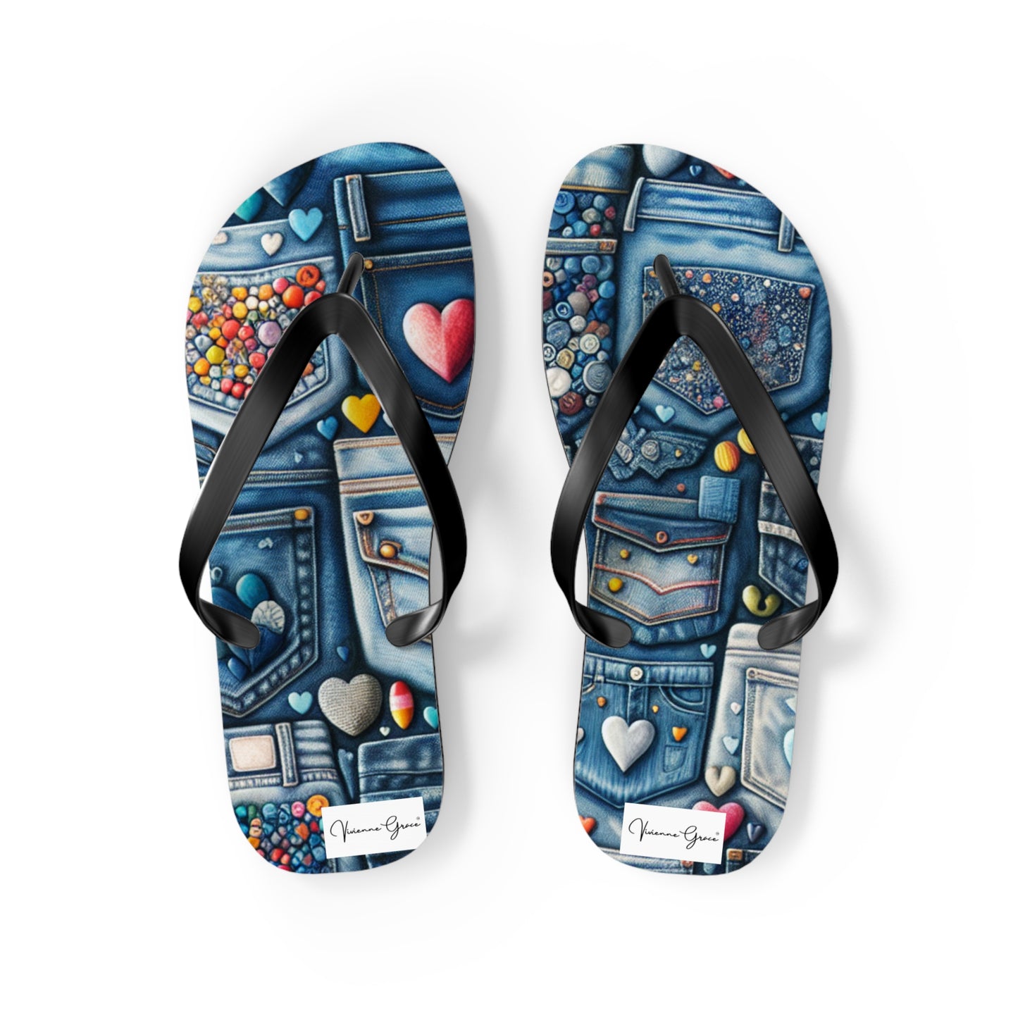 Flip Flops - BLUE JEANS - Vivienne Grace