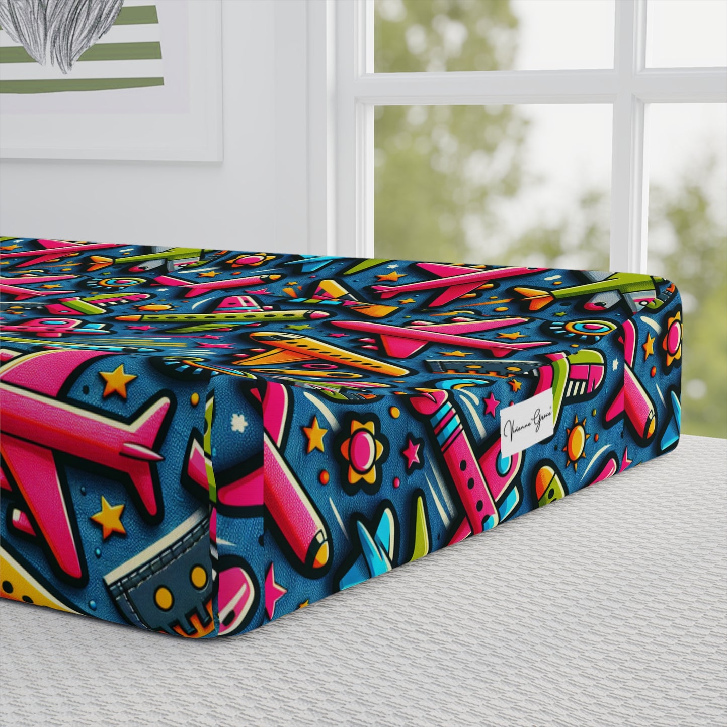 Baby Changing Pad - AIRPLANES - Vivienne Grace