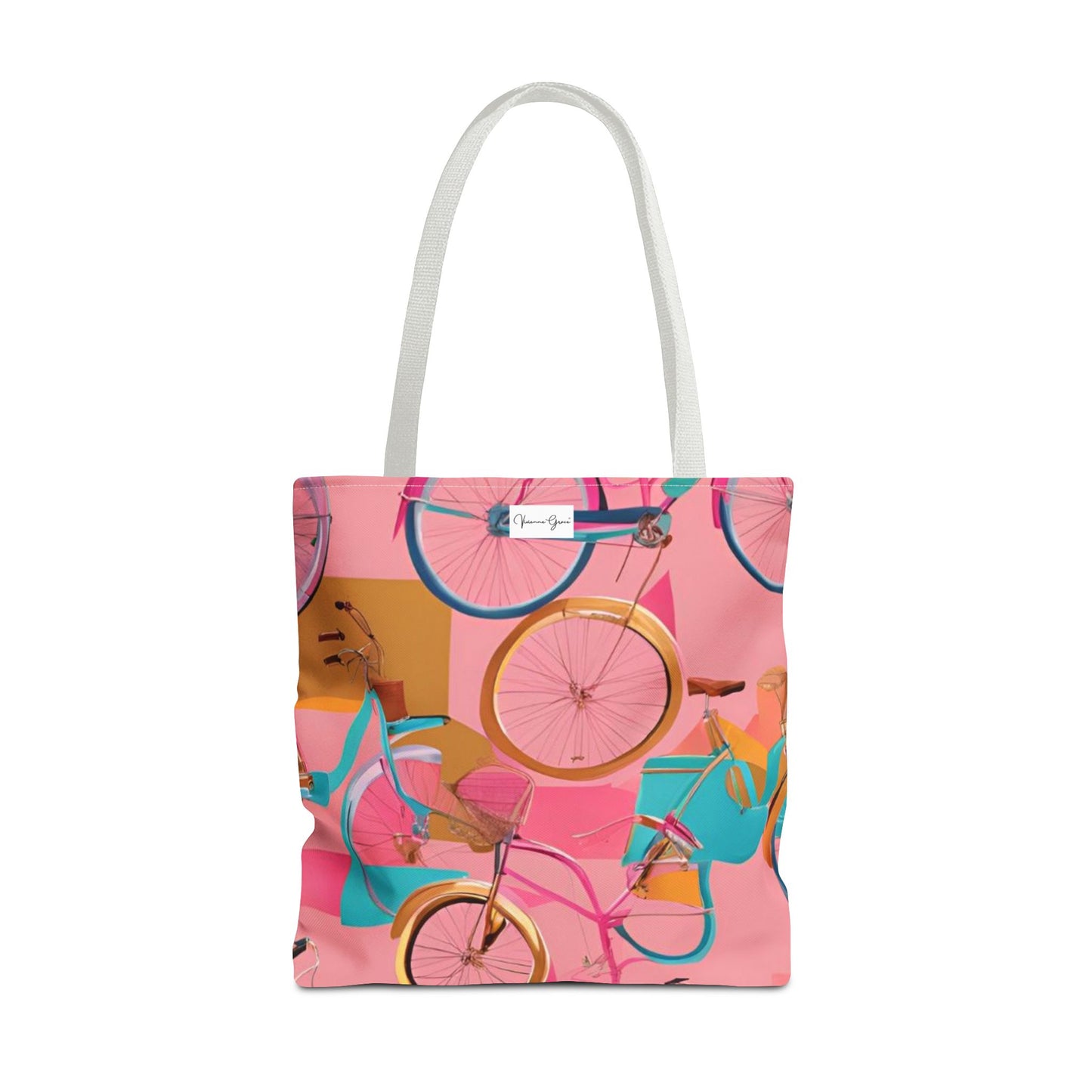 Tote Bag - Pink/Gold Bicycles - Vivienne Grace