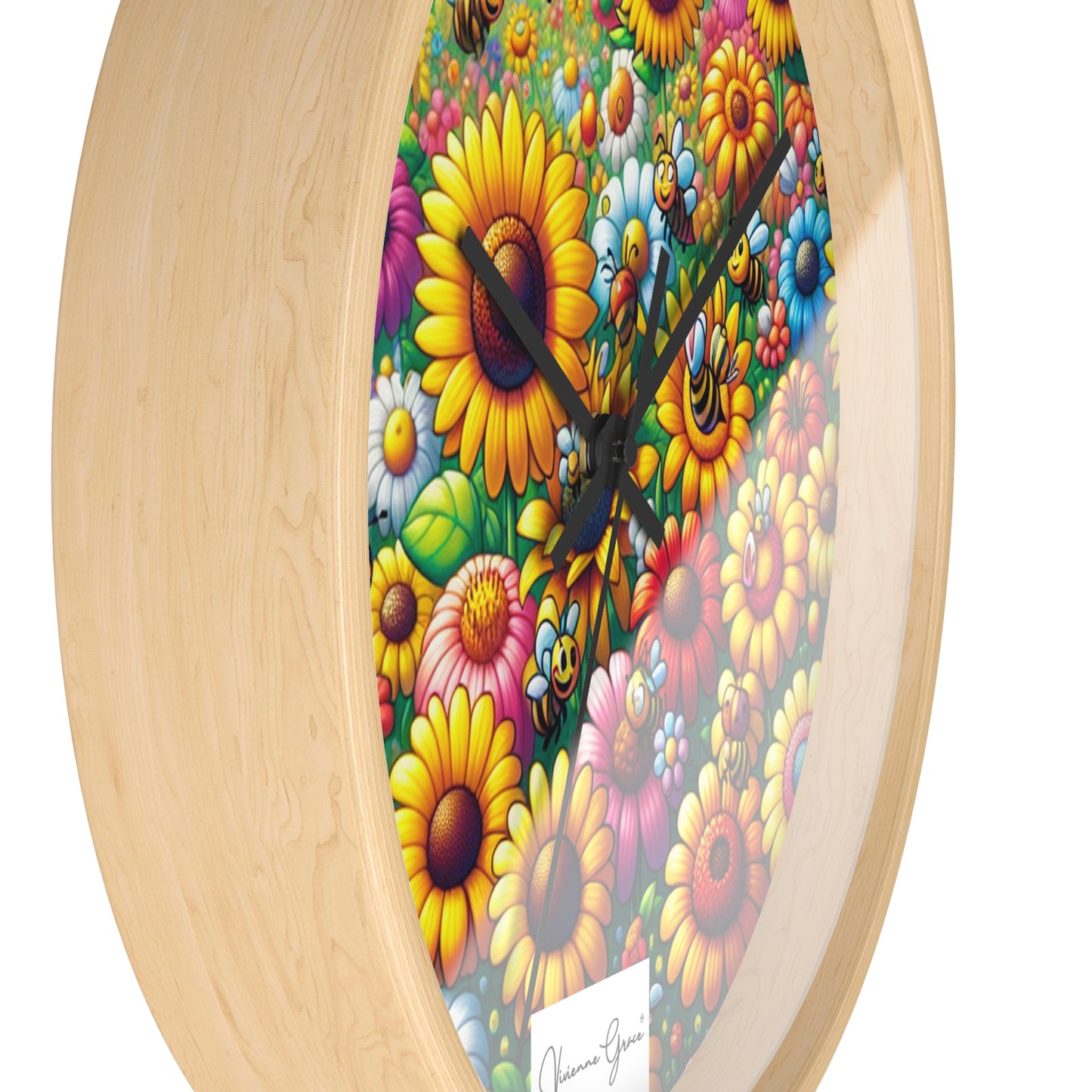 Wall Clock - SUNFLOWERS/BEES