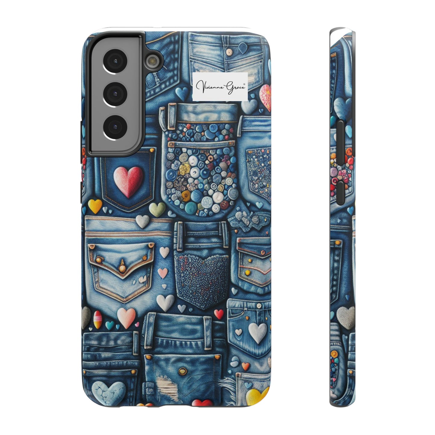 Samsung Galaxy -Impact-Resistant Case - BLUE JEANS - Vivienne Grace