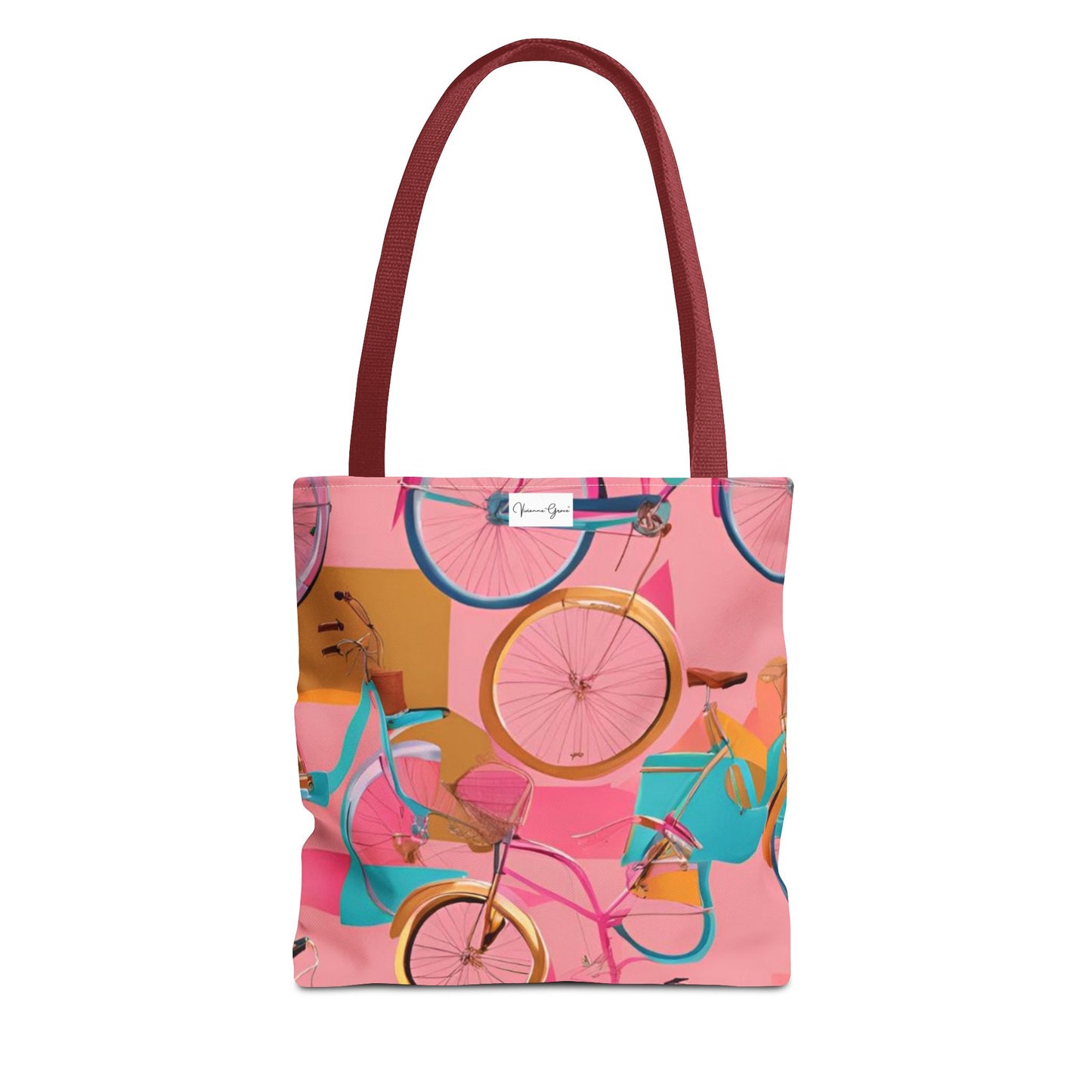 Tote Bag - Pink/Gold Bicycles - Vivienne Grace