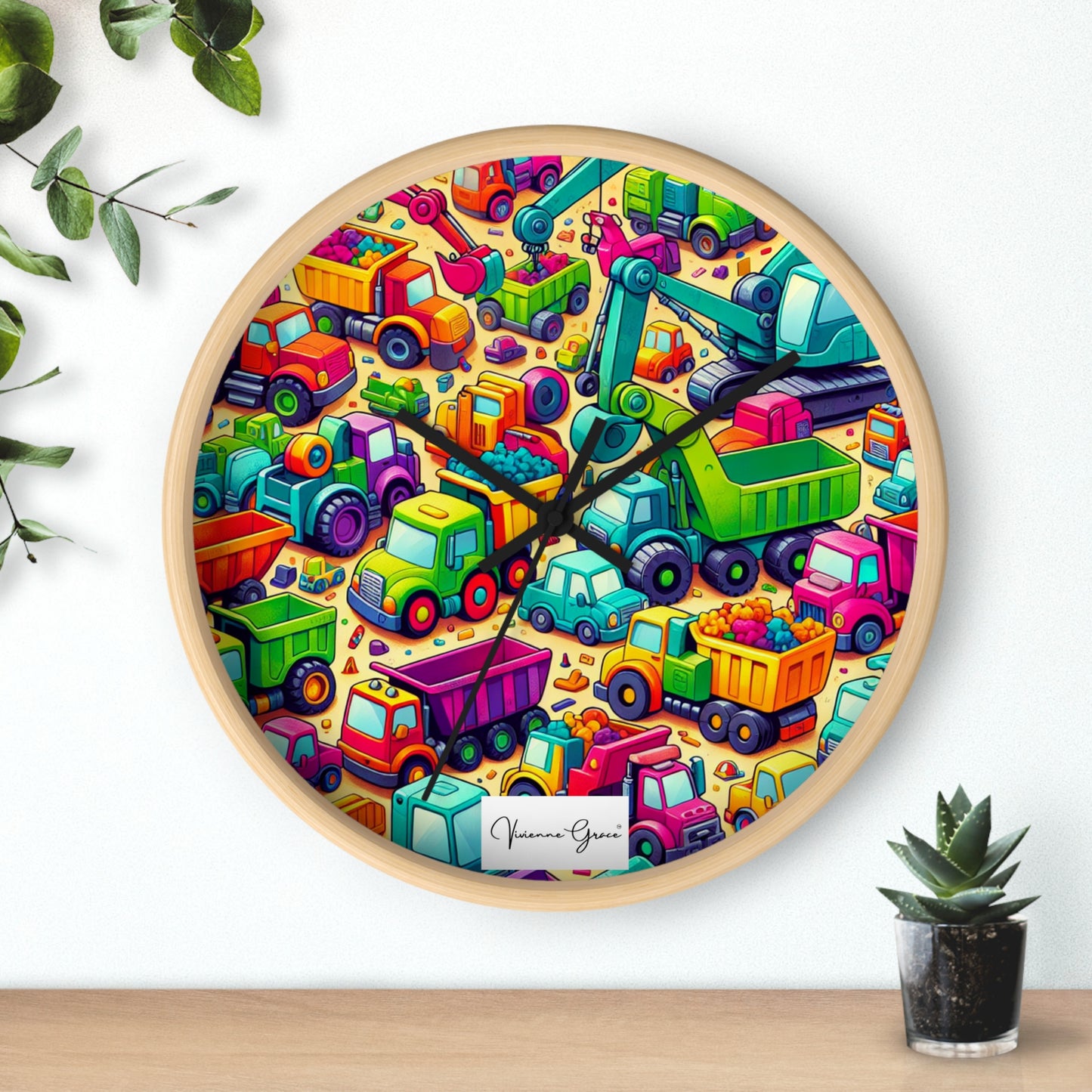 Wall Clock - HEAVY EQUIPMENT TOYS - Vivienne Grace