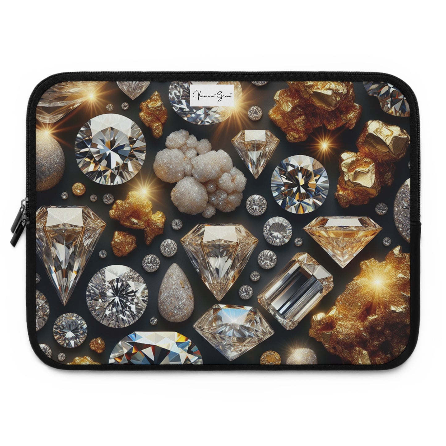 Laptop Sleeve - DIAMONDS & GOLD - Vivienne Grace