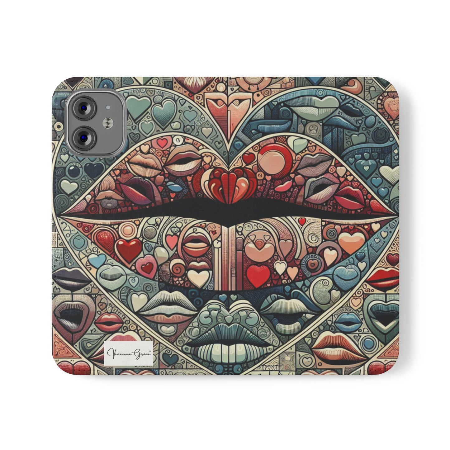 IPhone - Flip Case - BLUE LIPS - Vivienne Grace