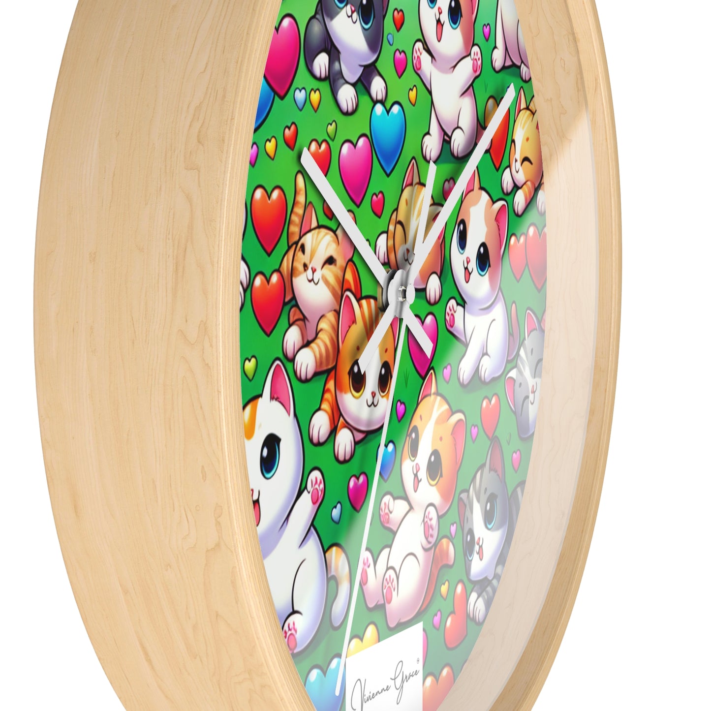 Wall Clock - BRIGHT KITTENS - Vivienne Grace