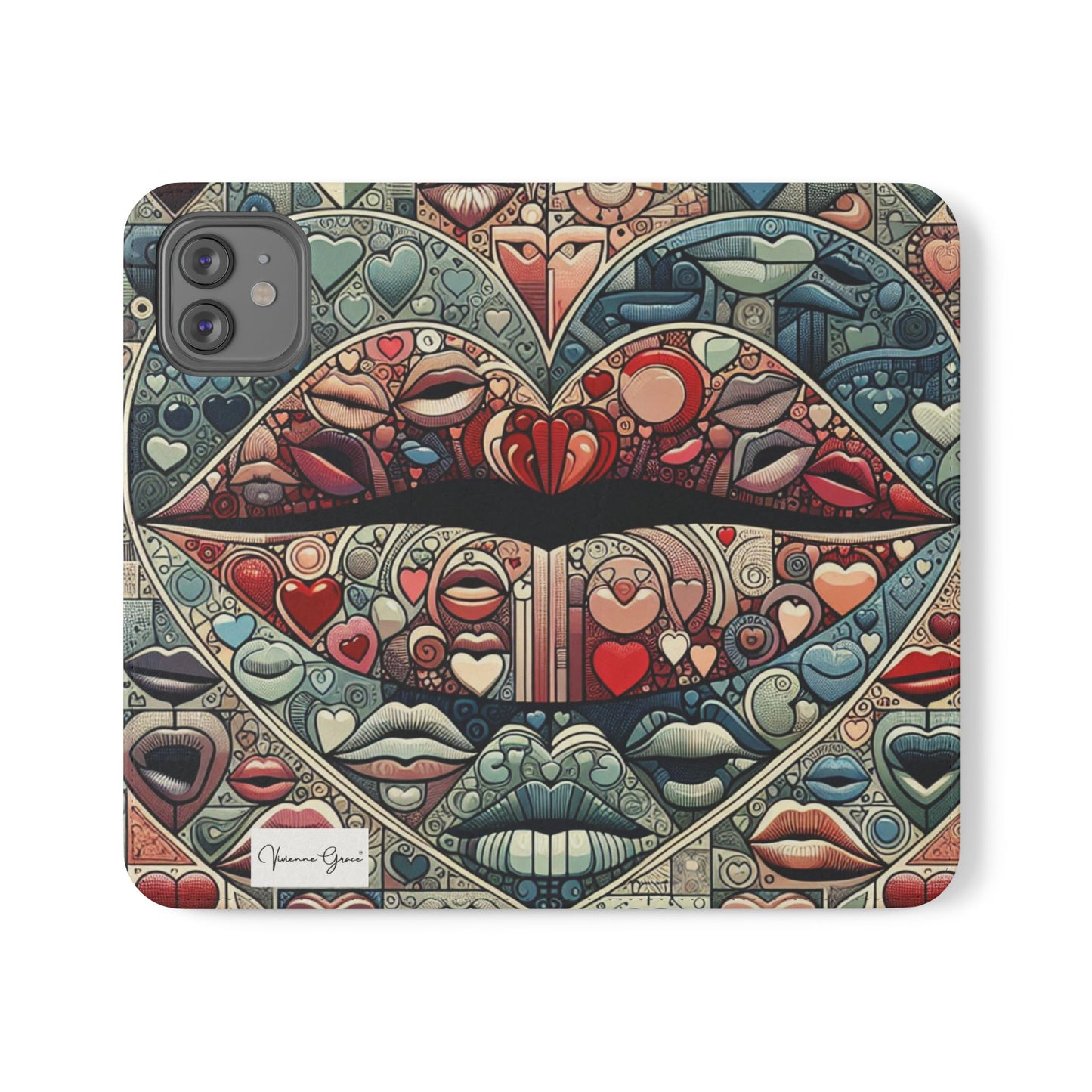 IPhone - Flip Case - BLUE LIPS - Vivienne Grace