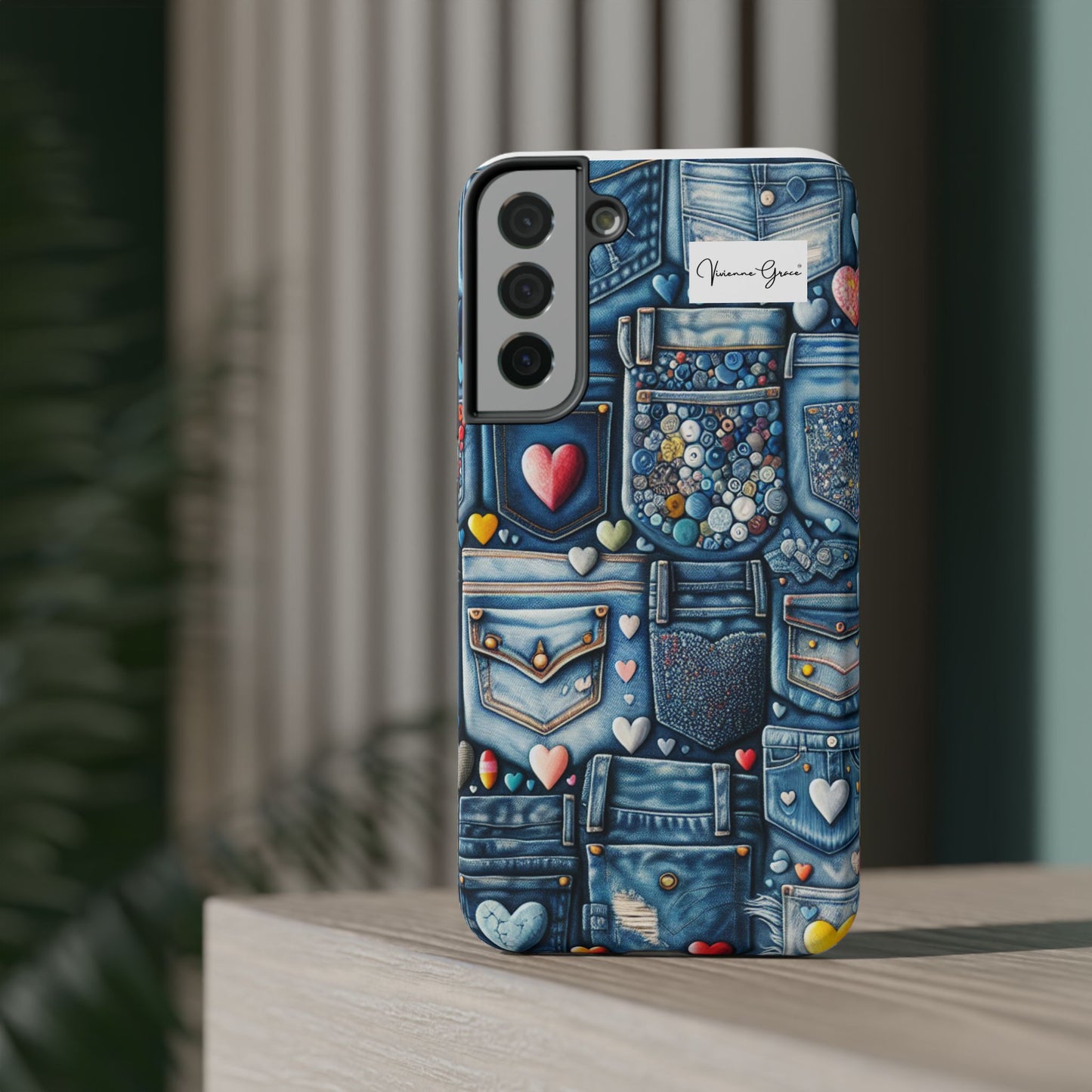 Samsung Galaxy -Impact-Resistant Case - BLUE JEANS - Vivienne Grace