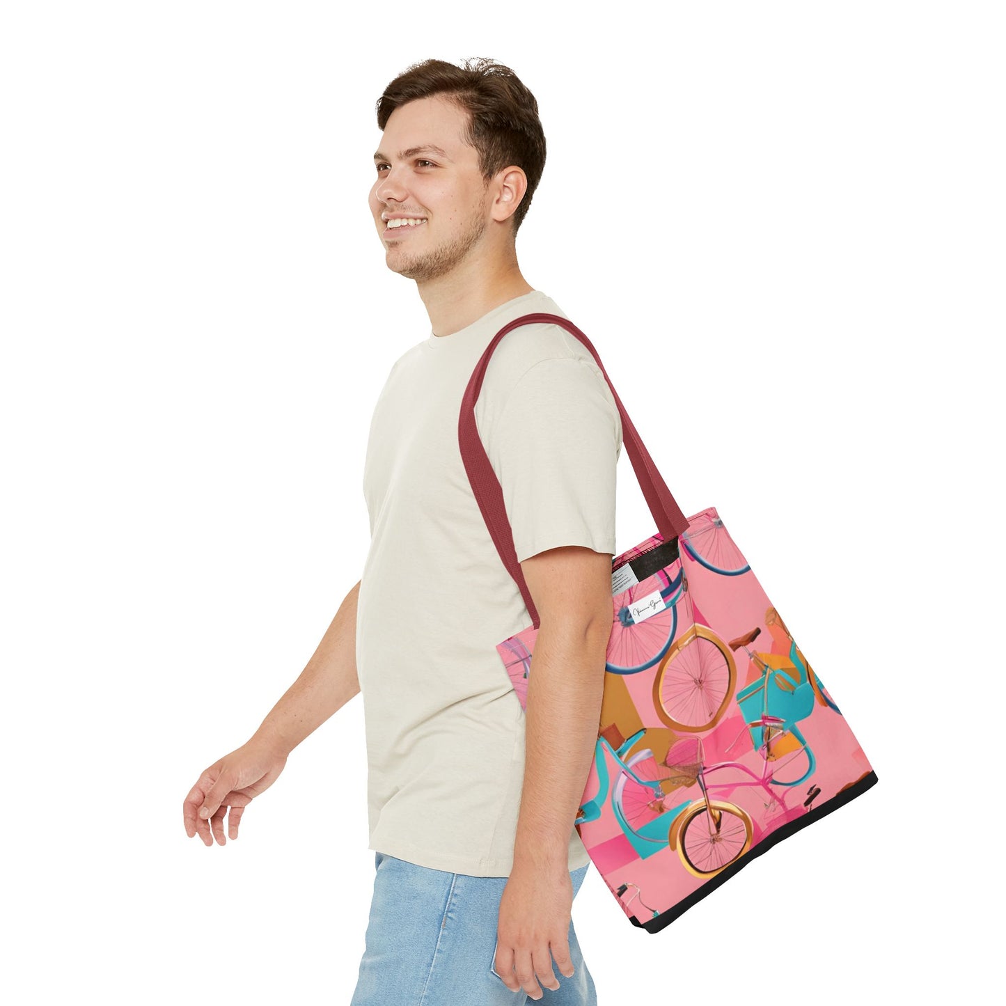 Tote Bag - Pink/Gold Bicycles - Vivienne Grace